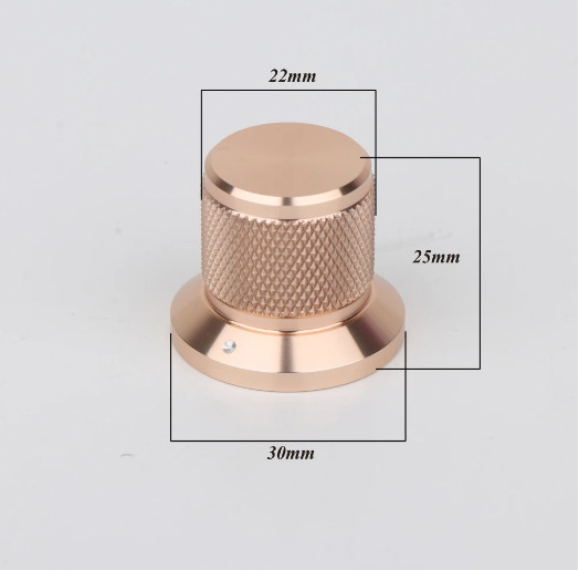AUDIO KNOB 30mmx25mm MACHINED ALUMINUM Amplifier HIFI POTENTIOMETER Knobs DIY