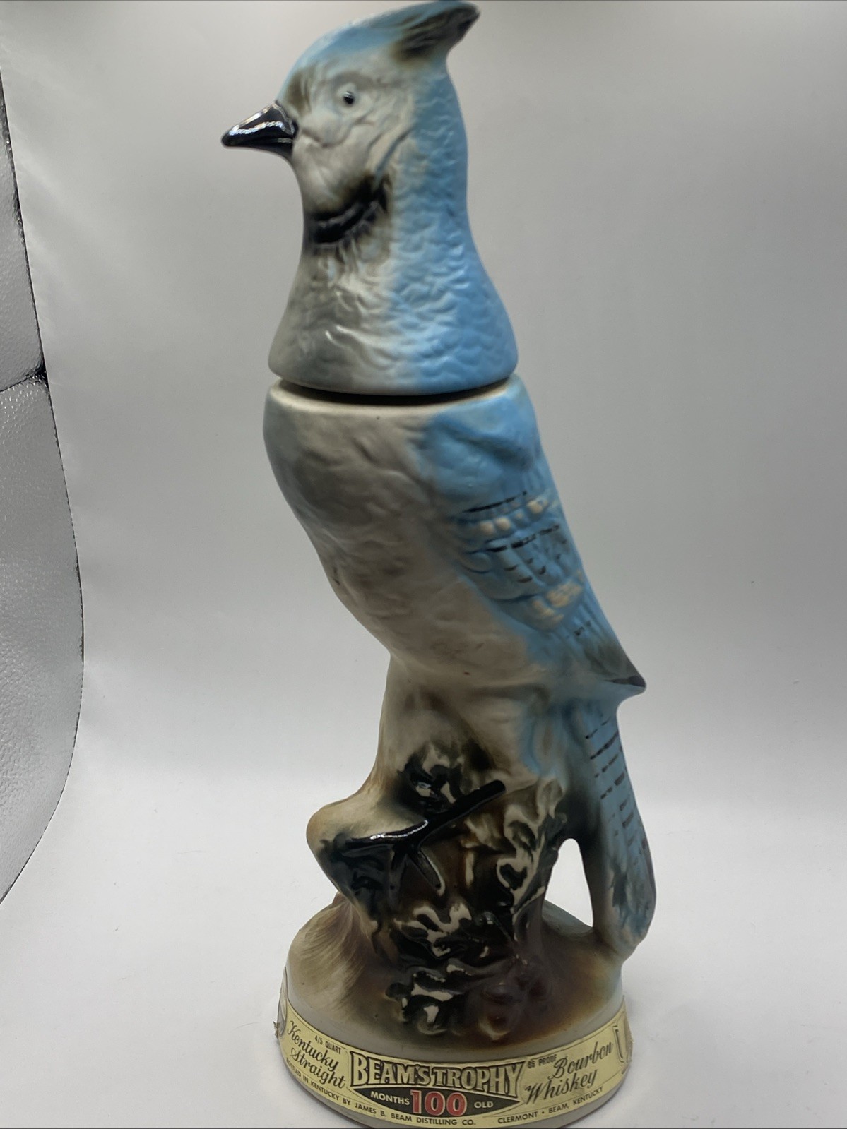 Vintage 1969 Beans Trophy Bourbon Whiskey Blue Bird Decanter