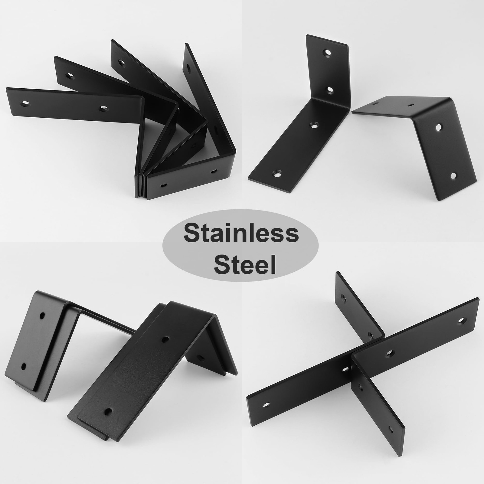 Floating Shelf Brackets Heavy Duty L-Shaped Wall Brackets - Black Angle Corne...
