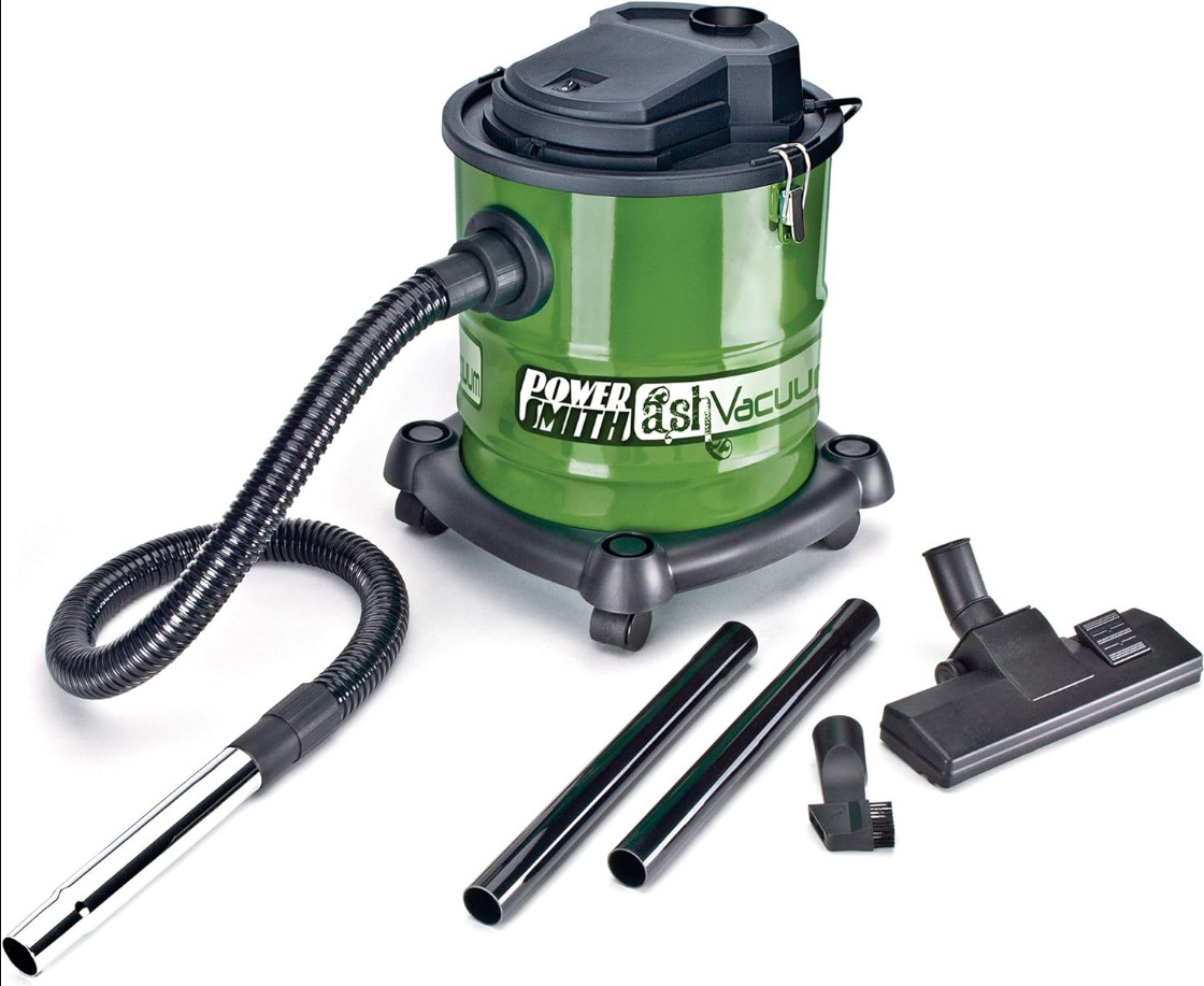 PowerSmith PAVC101 10 Amp Ash Vacuum for Fireplace Stove Grill Green Black