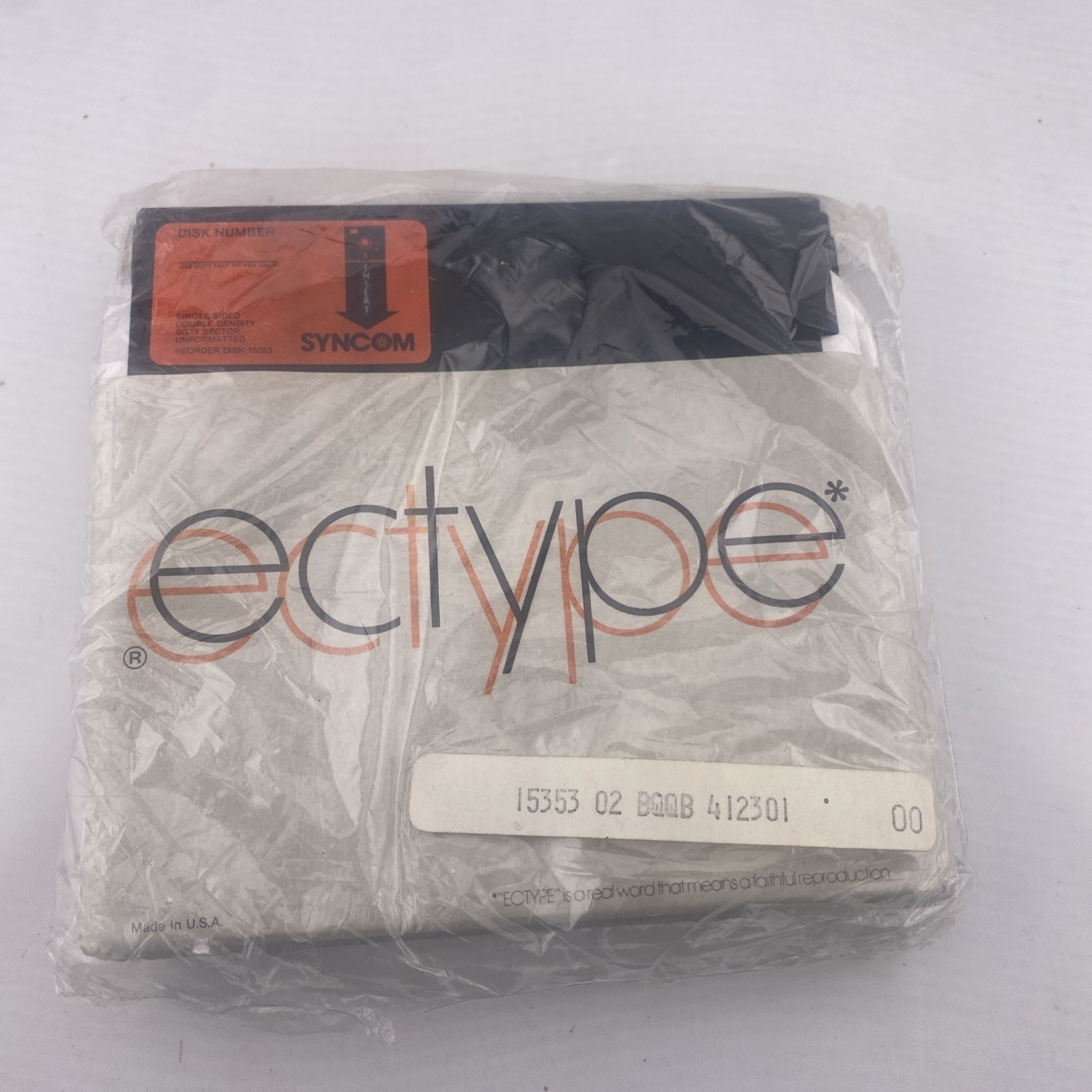 Vintage Sealed 5.25 Floppy Disks 10-Pack – Ectype SyncroM – NOS