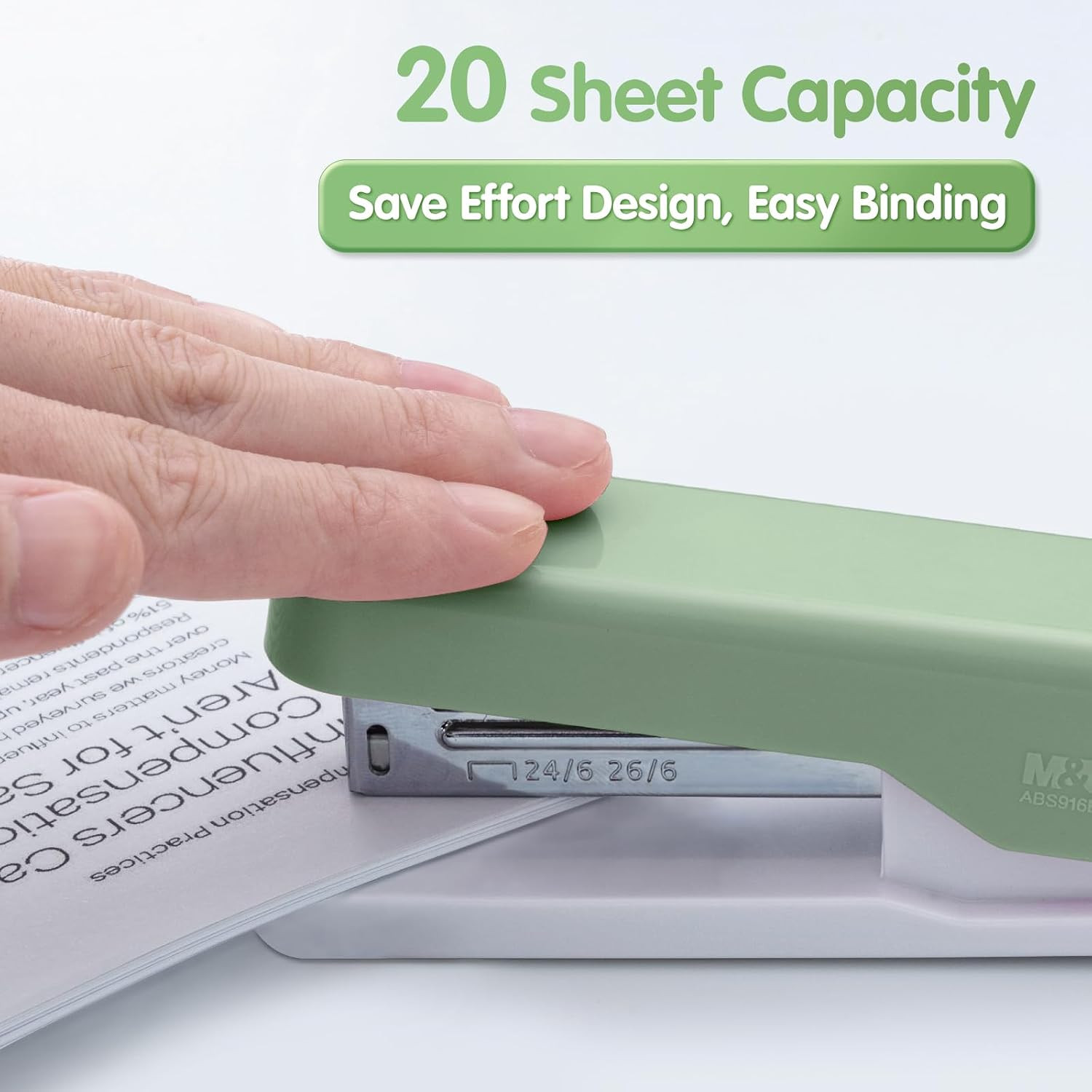 Desktop Stapler, Basic Office Stapler with 1000 Staples, 20 Sheet Capacity, Port