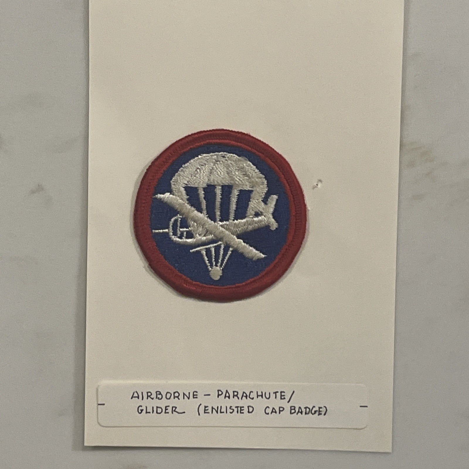WWII US Army ENLISTED EM Airborne Glider Parachute Infantry Hat Cap Patch
