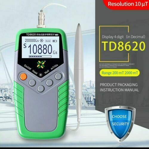 Tesla Meter Gauss Meter EMF Meter Surface Magnetic Field Tester 5% Accuracy