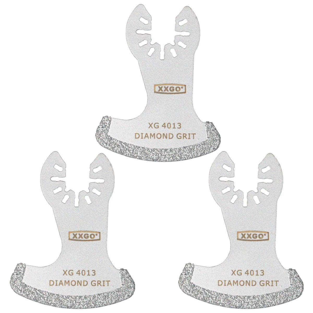 XXGO 3 Pcs Diamond Oscillating Multi Tool Segment Grit Grout 3 PCS, Silver