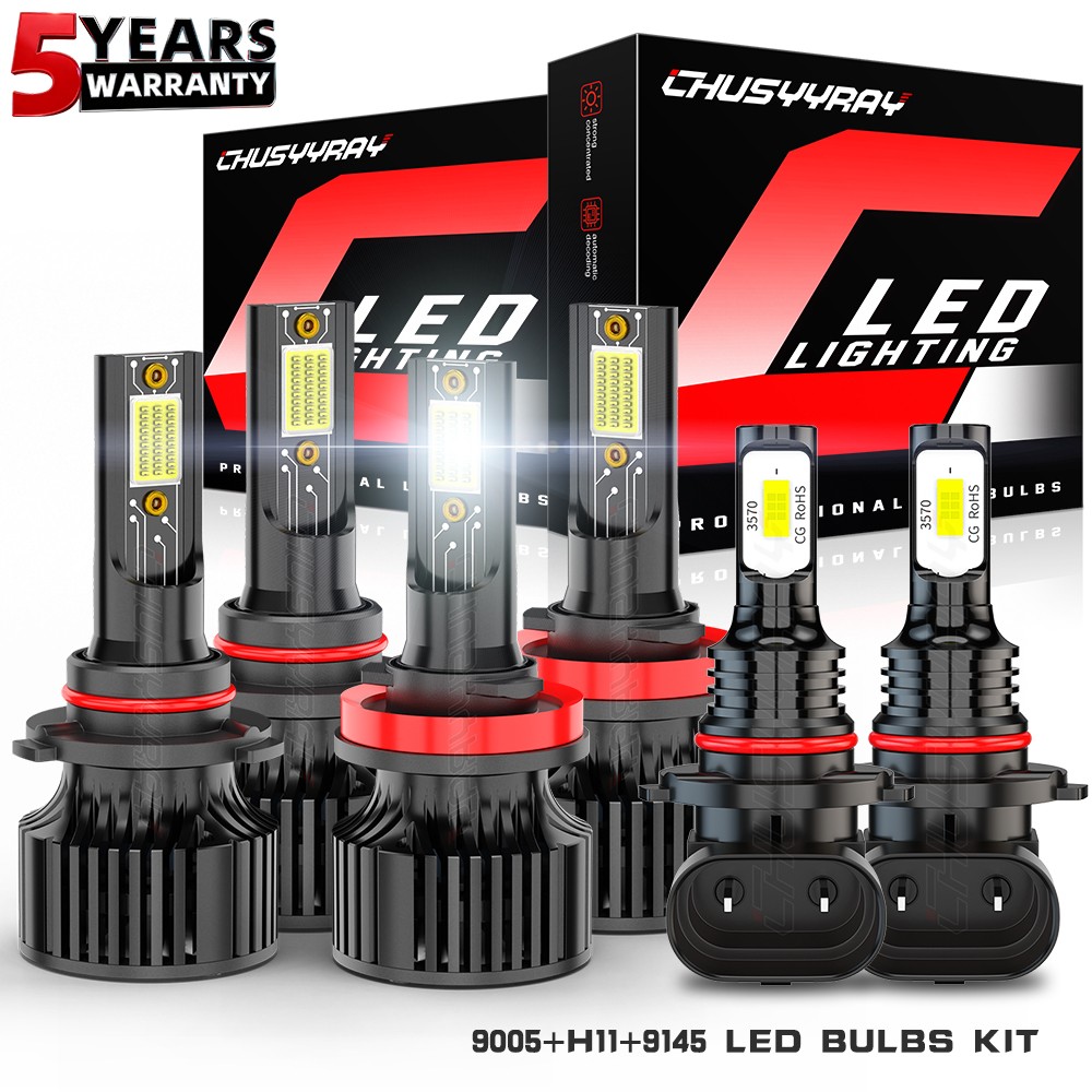 For Lexus ES350 2010-2012 Combo LED Headlight Fog Light Bulbs Kit 6000K WHITE