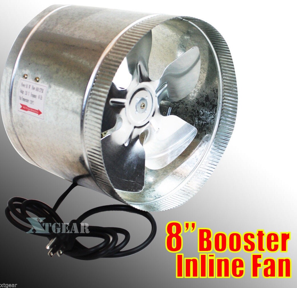 8" Duct Booster Inline Blower Fan Exhaust Vent Air Cooled Hydroponic110V / 60Hz