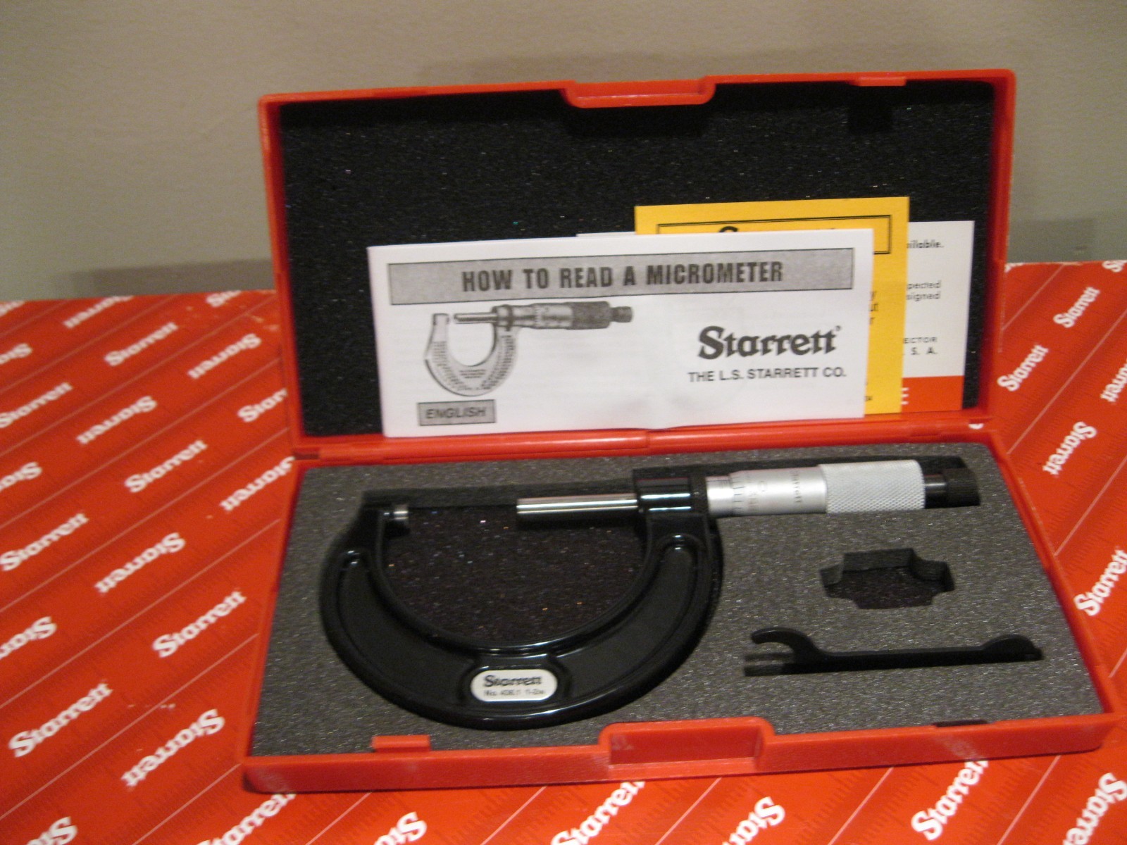 STARRETT 436.1XRL-2 MICROMETER 1"-2" CARBIDE .001 MACHINIST TOOLS