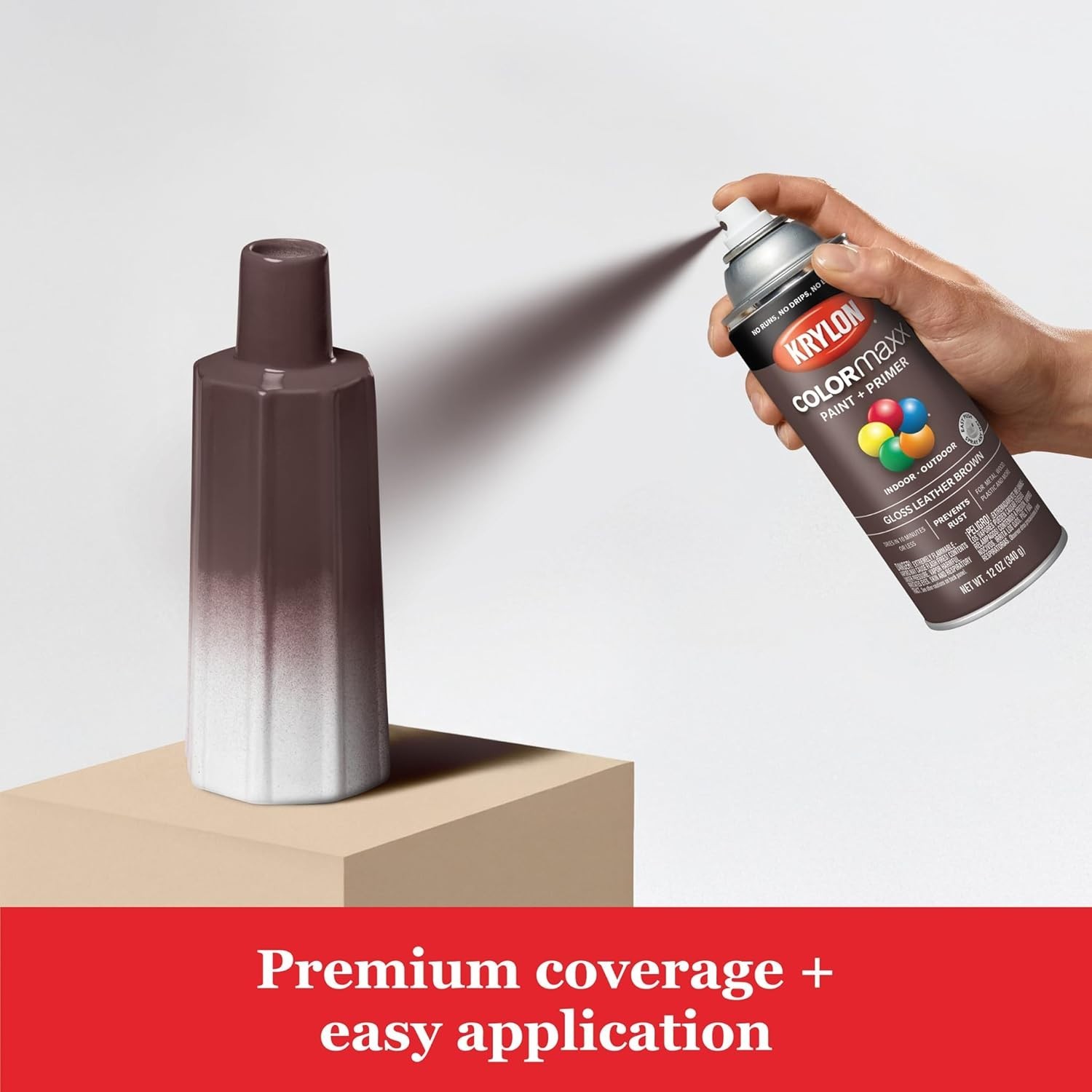 Gloss Leather Brown Spray Paint, 12 oz. - Quick Drying and Durable