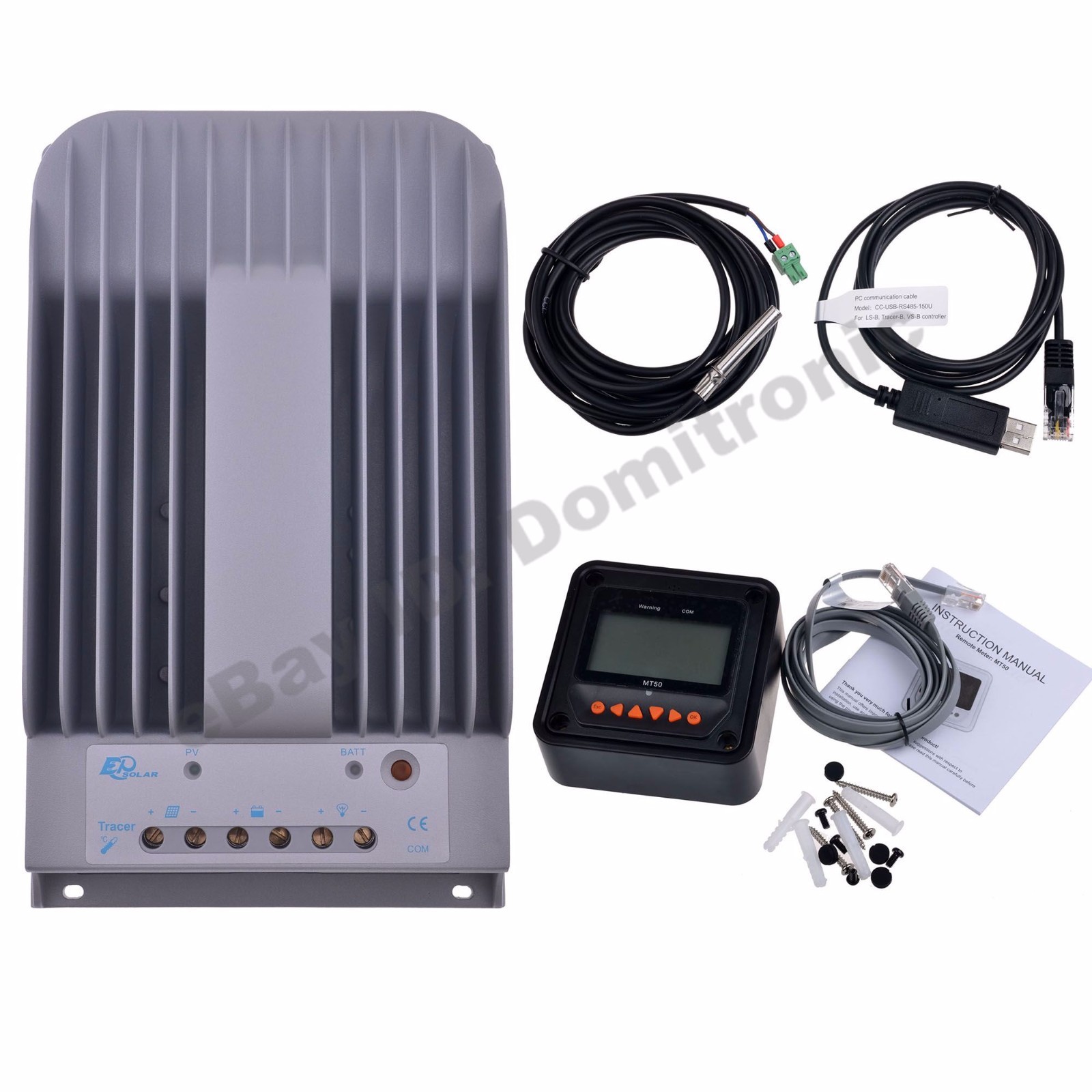 Epever MPPT Solar Controller 12V/24V Power Regulator 150V 40A & MT52 & Cable