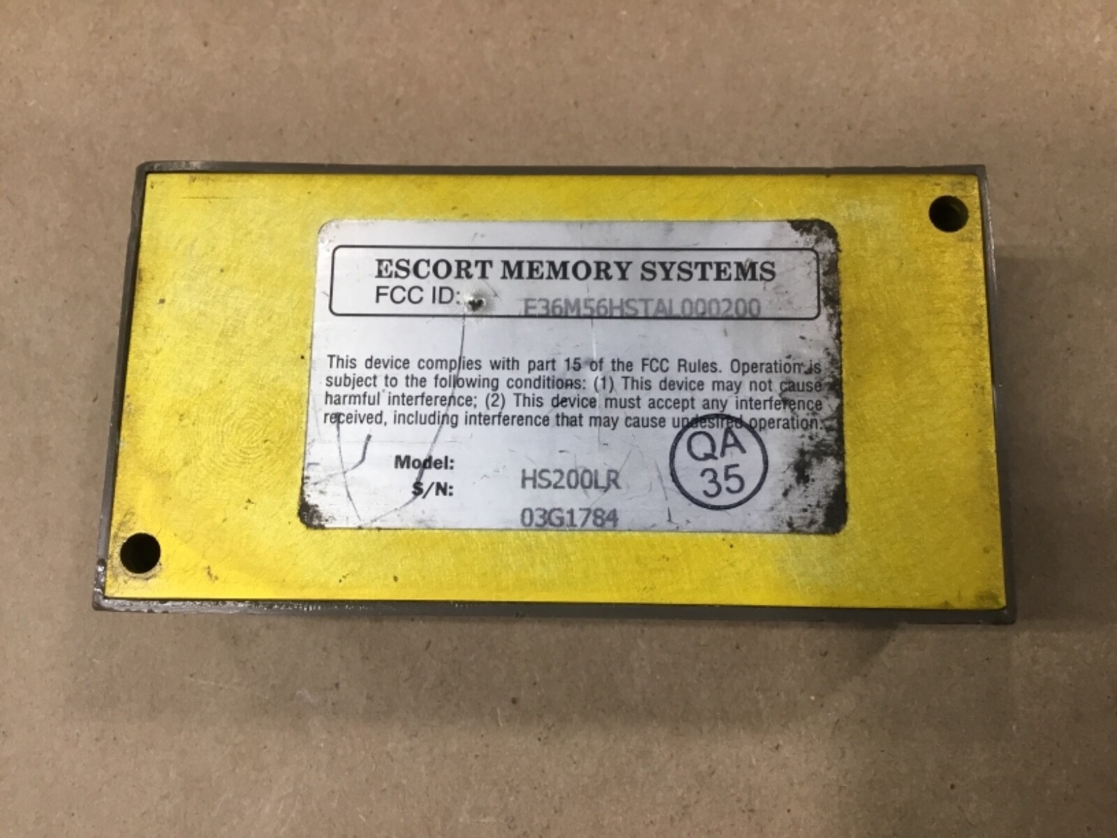 Escort Memory Systems HS200LR 64 Byte Read/Write Tag #07G40RM