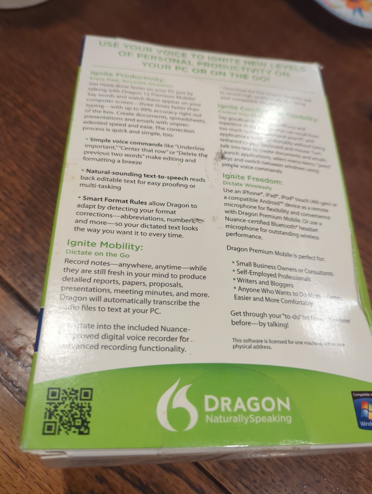 Dragon Naturally Speaking Premium Edition Speech Recognition Software Version 12