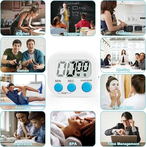 Large LCD Digital Kitchen Cooking Timer Count Down Up Clock Loud Alarm Magnetic