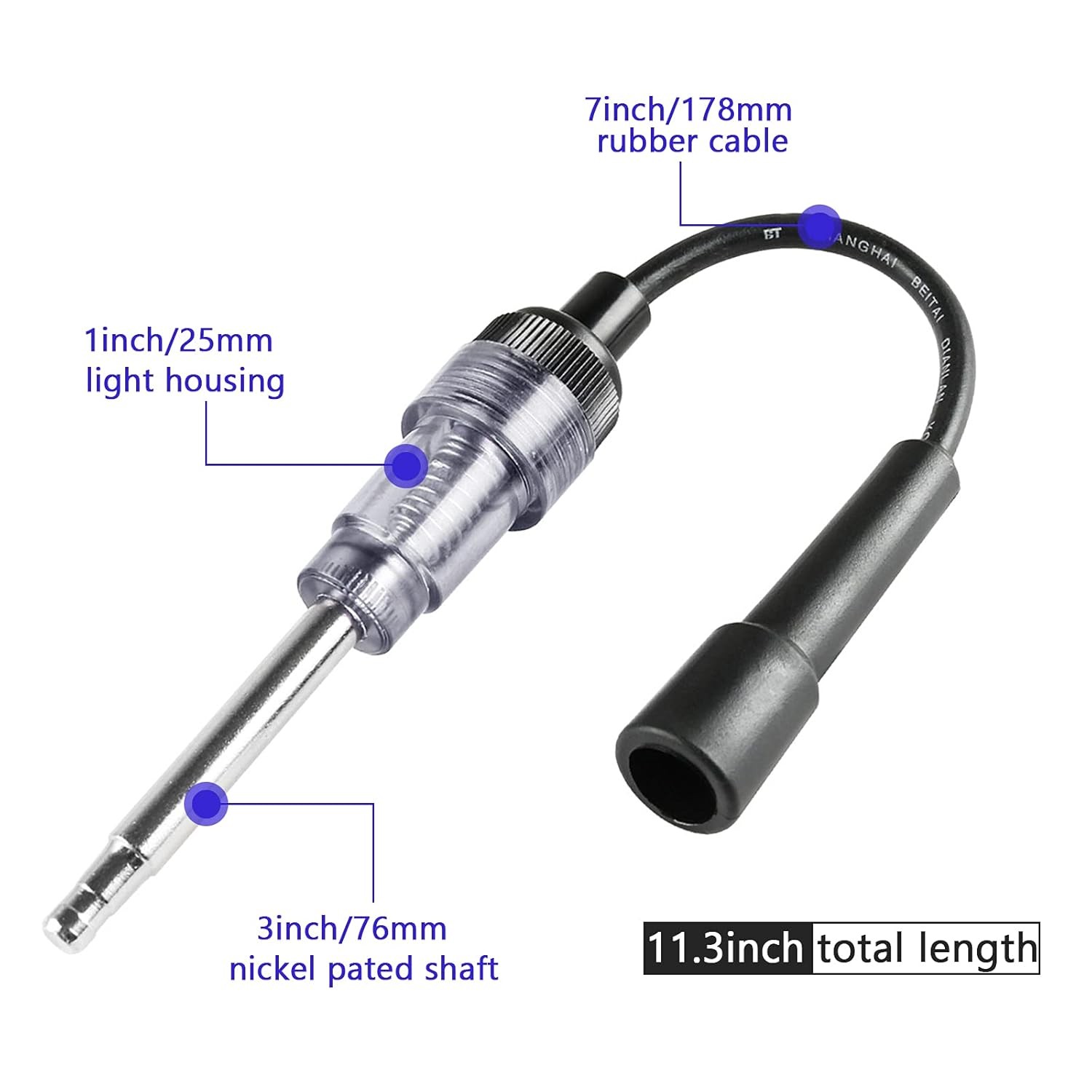 2PCS Spark Plug Tester, Engine Ignition Coil Tester Straight Boot Ignition Test