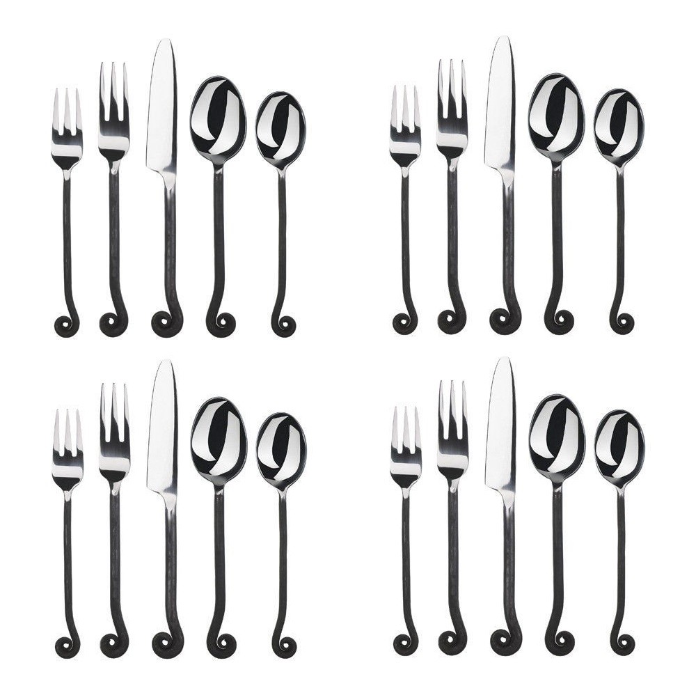 Gourmet Settings (GS) Treble Clef Stainless 20pc Flatware Set (Service for Four)