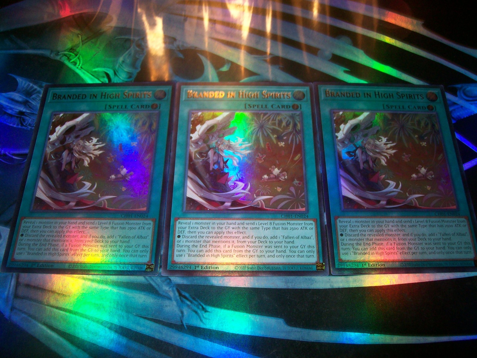 3x Branded In High Spirits 1st Edition Ultra Rare CH01-EN024 Yu-Gi-Oh!