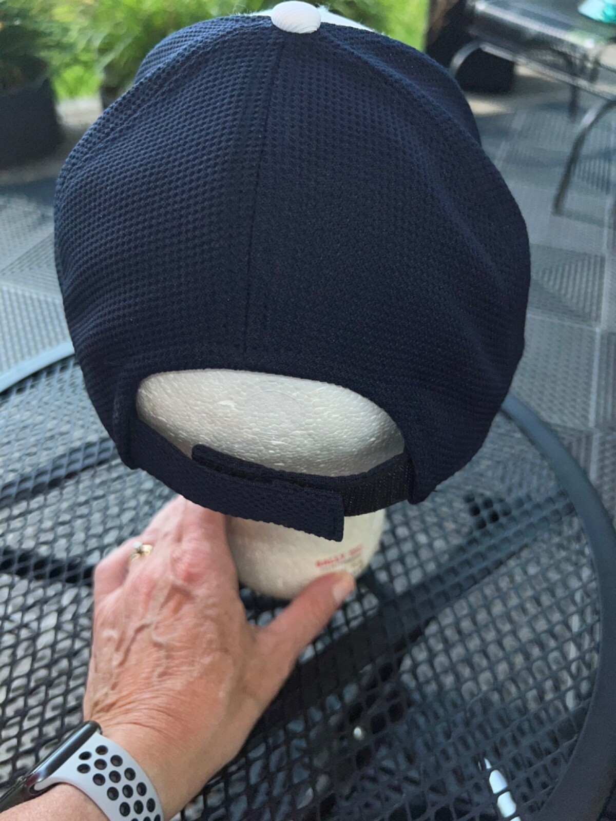 Detroit Tigers white bill & front Script D MLB Gen.Merchandise Hat Cap Hook Loop