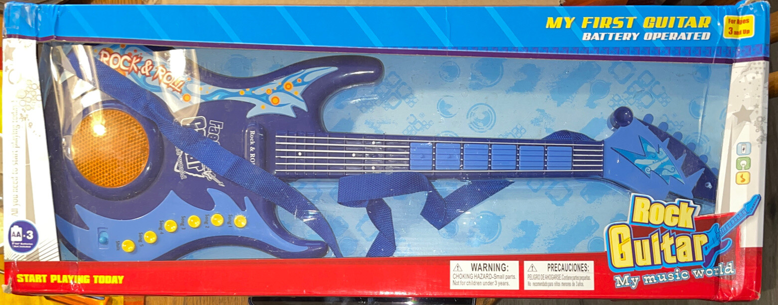 My Guitar Rock and Roll Battery Operated Blue Model HK-90290 - Brand New
