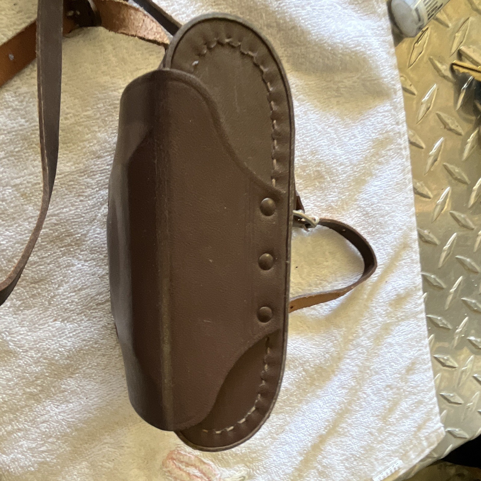 MarsCo Brown Leather Universal Binocular Case/Bag with Shoulder Strap