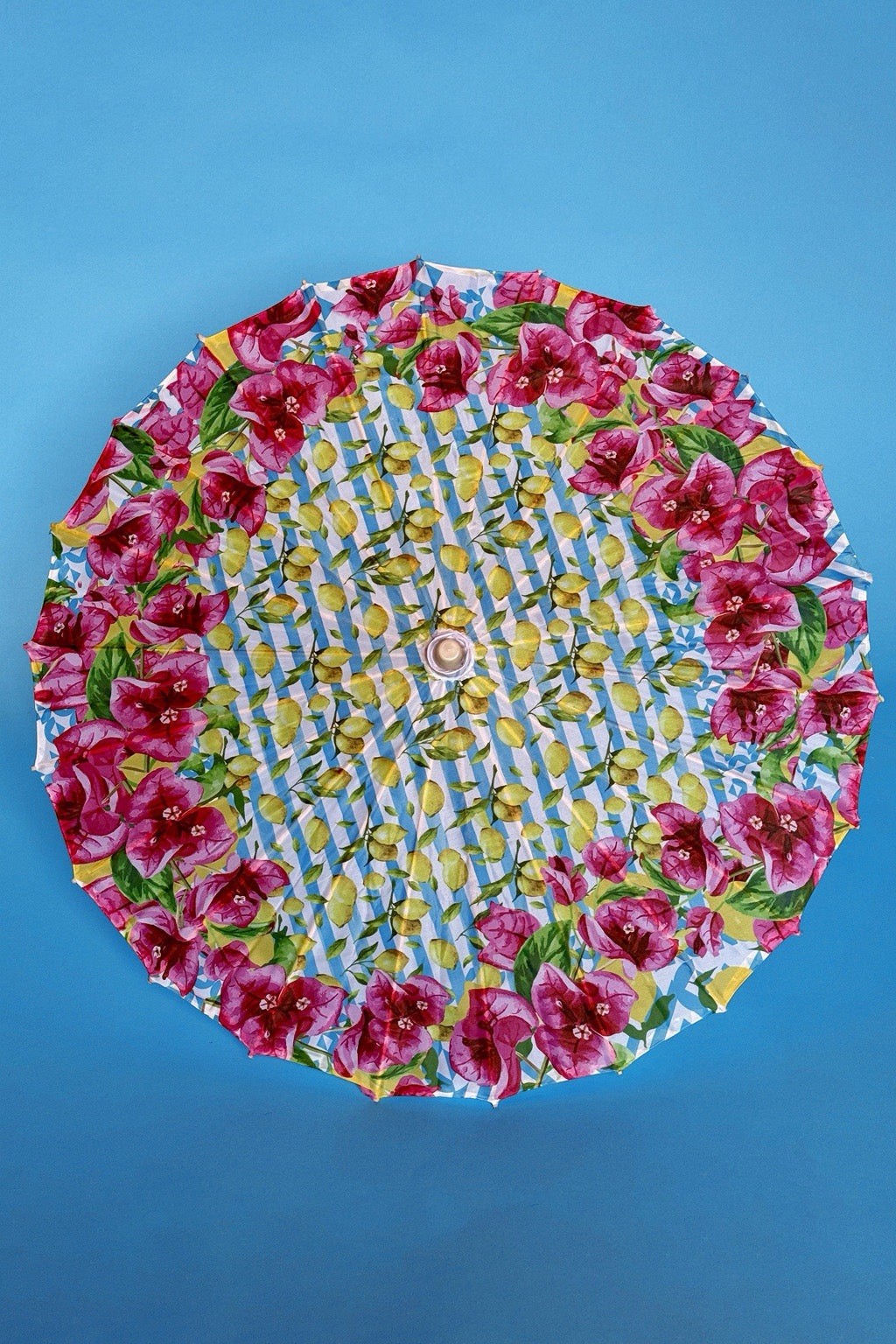 ANTICA SARTORIA GORGEOUS LEMON & ROSES UMBRELLA NWT
