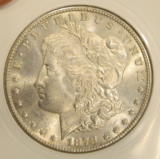 1878 S Morgan silver dollar - Uncirculated, cartwheel luster, lite toning, 5230