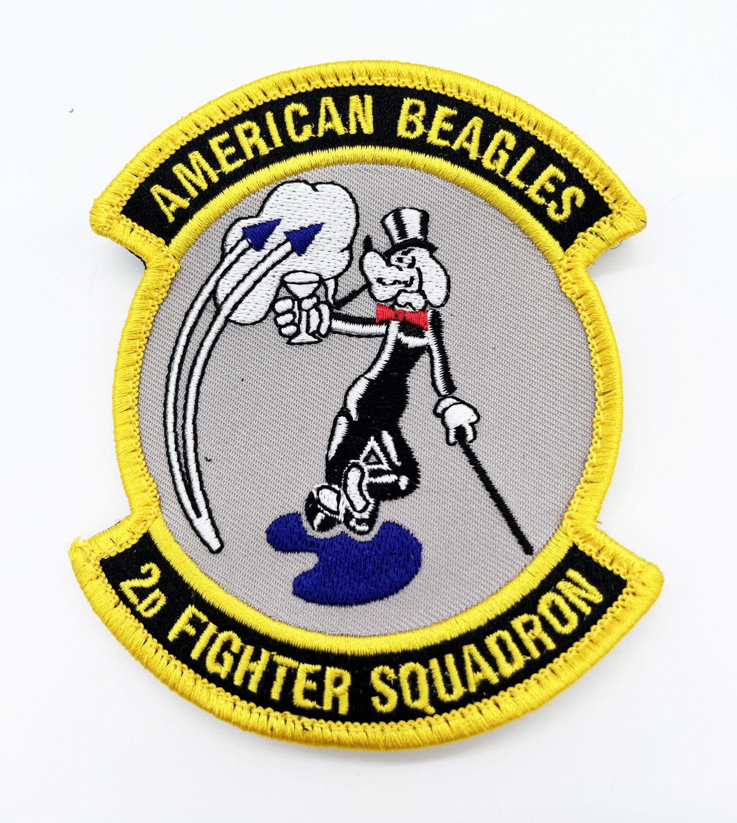 2nd Fighter Squadron American Beagles Patch, Hook and Loop, 4 in
