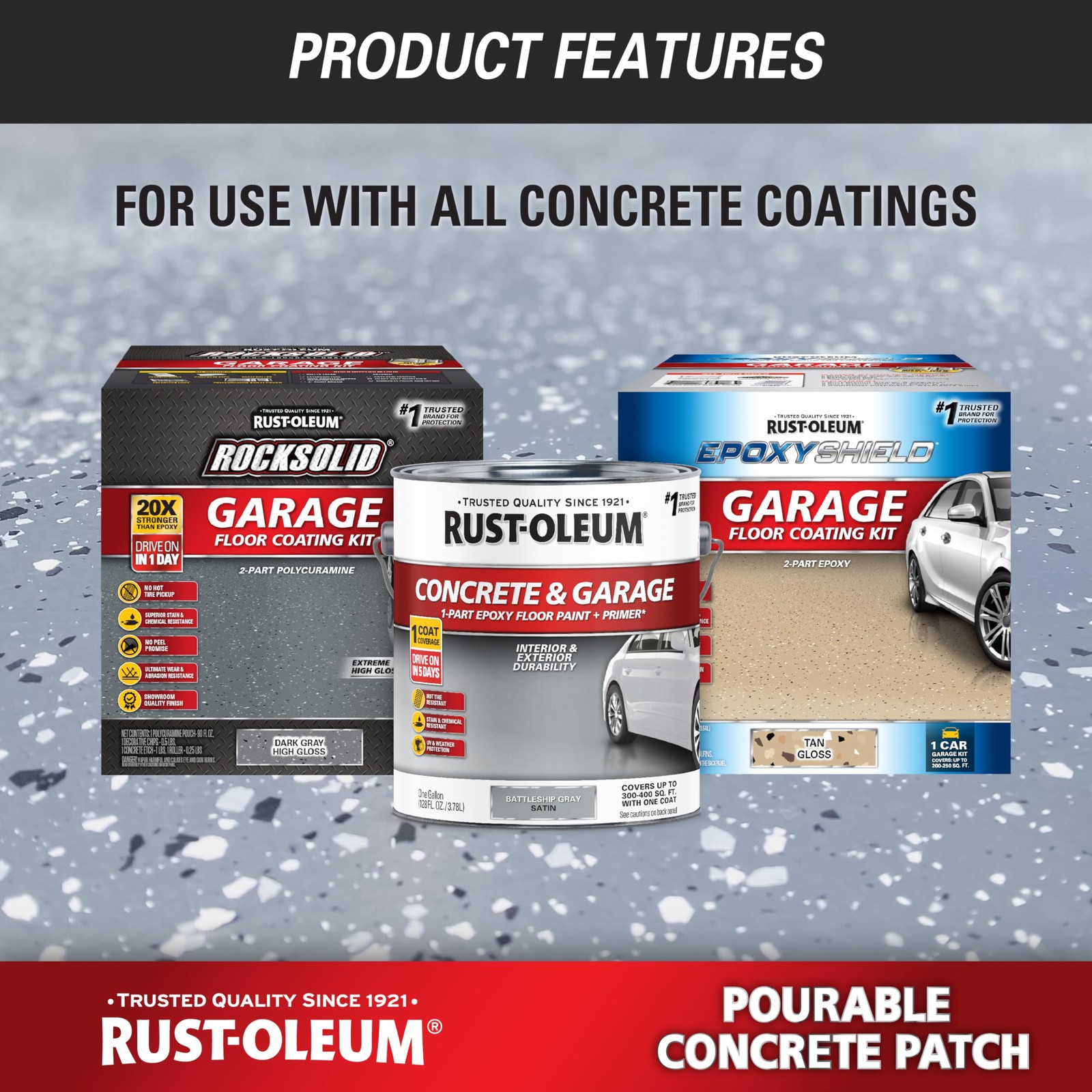 Rust-Oleum 369667 Pourable Concrete Patch 5 lb