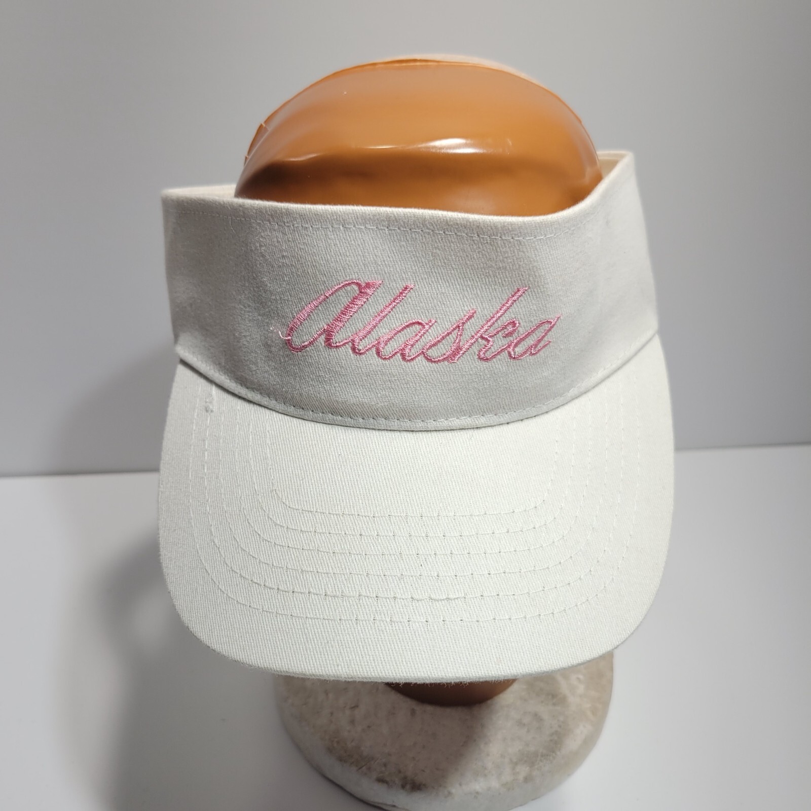 Alaska Visor Hat Womens One Size White 100% Cotton Adjustable Strap Outdoor