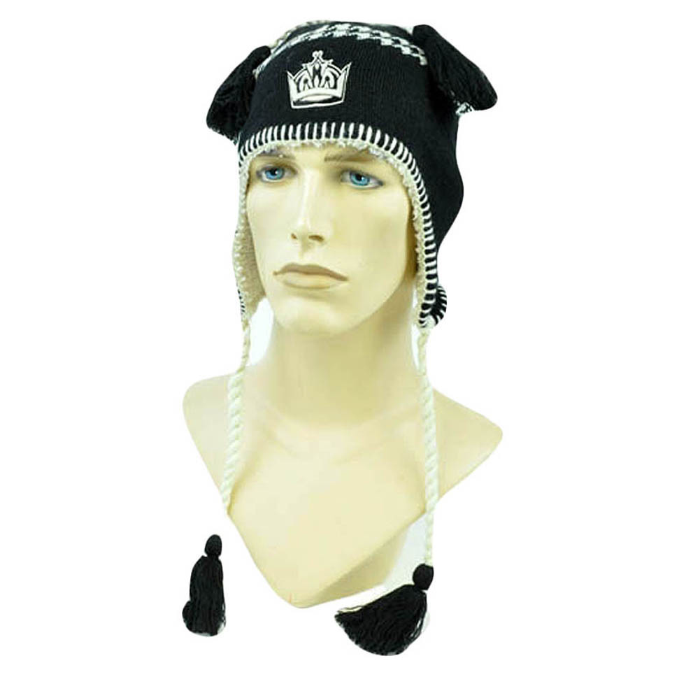NHL LNH Zephyr Alpine Tassel Beanie Fleece Lined Knit Hat LA Los Angeles Kings