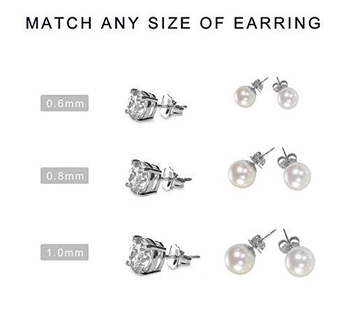 30PCS 925 Sterling Silver Earring Backs 15 Pairs Secure Ear Locking Nuts