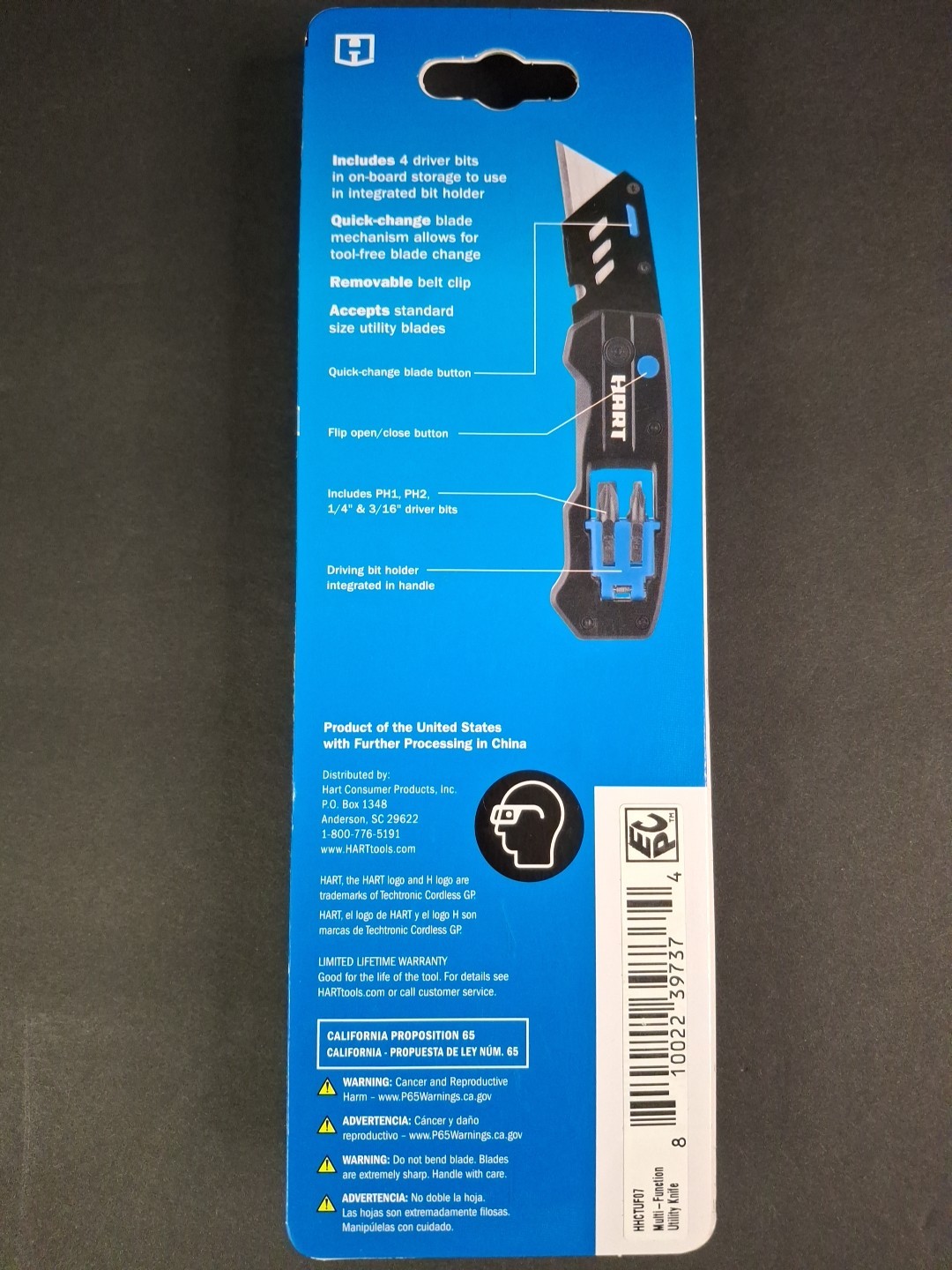 HART Multi-Function Folding Utility Knife w/ Bits & 2pk Sharp Tip Perm Markers