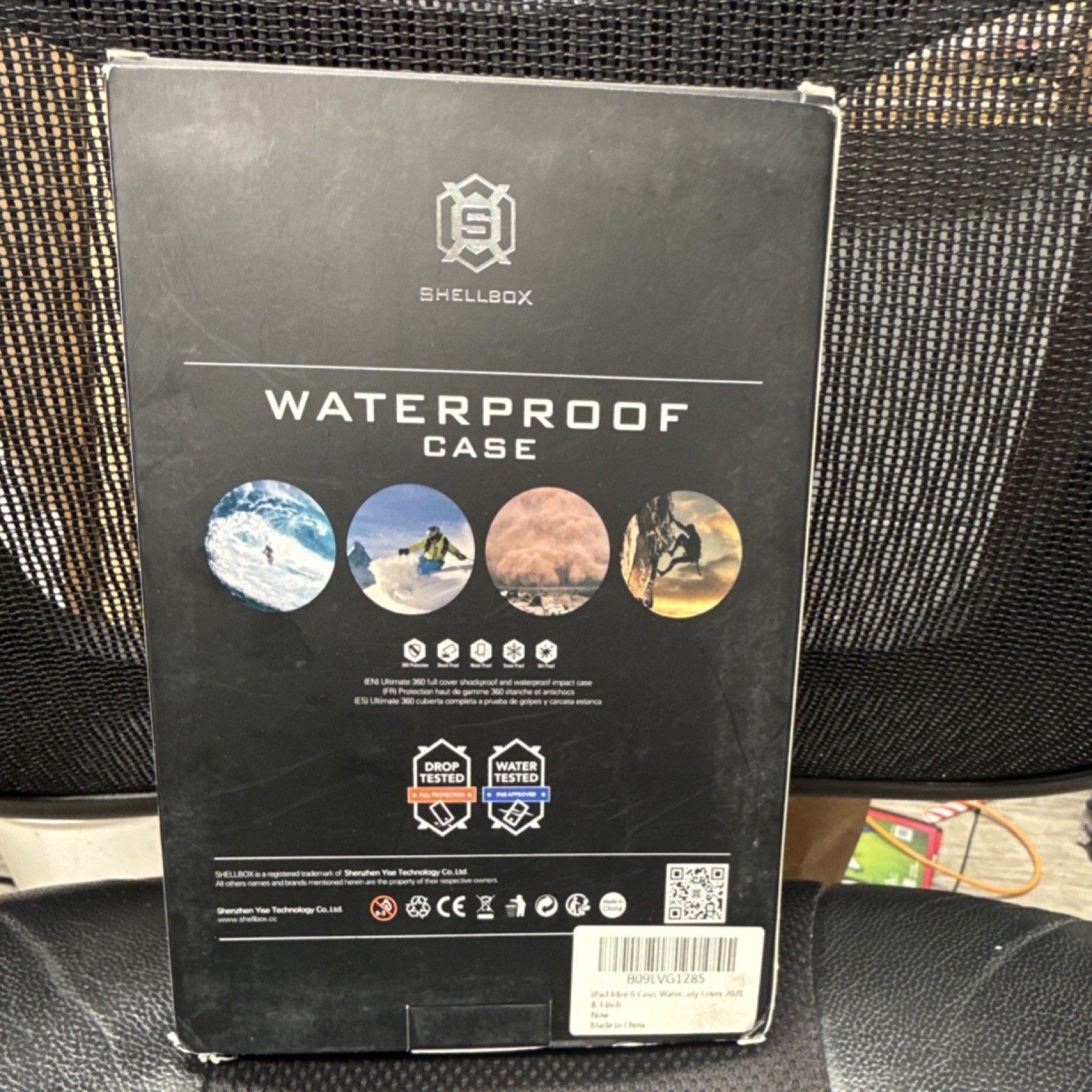 Shellbox Waterproof Drop Tested Impact Resistant Case for iPad Mini 6 8.3" Black
