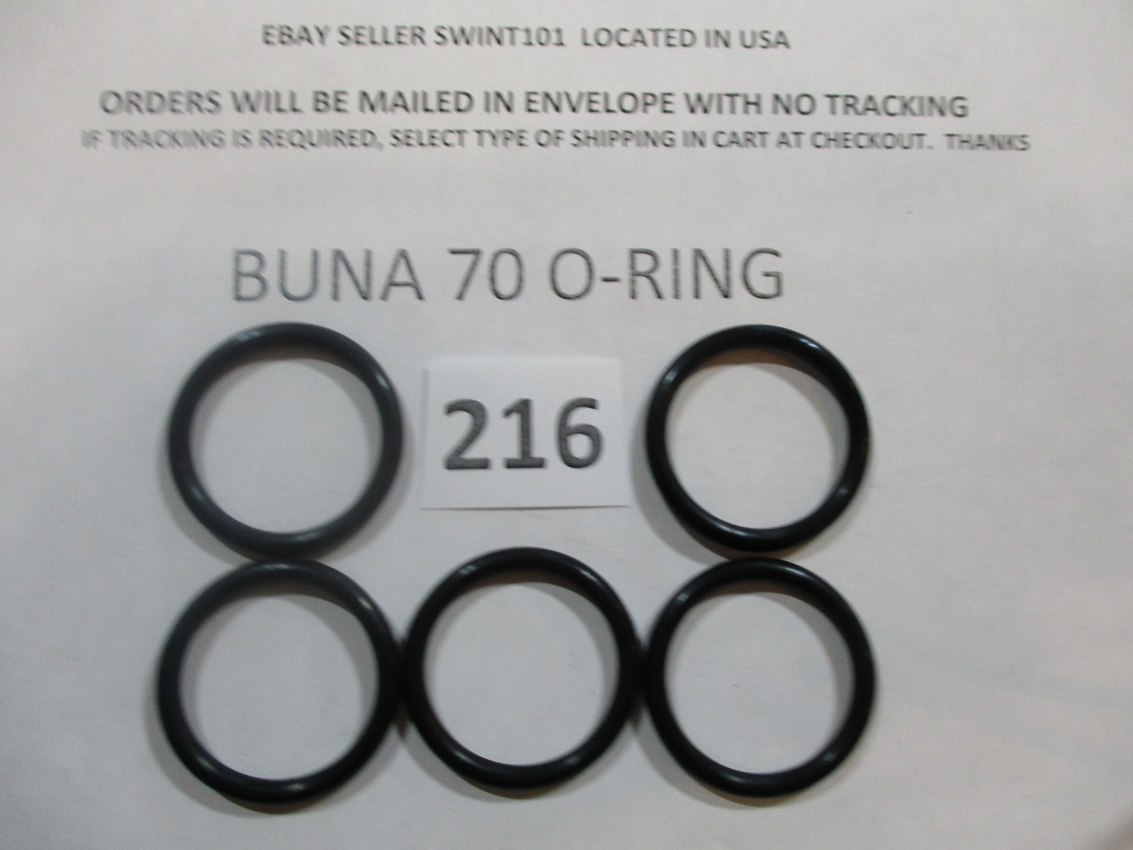 216 O-ring 1-1/8" ID x 1-3/8" OD x 1/8" thick. Buna-70.   Quan 5.
