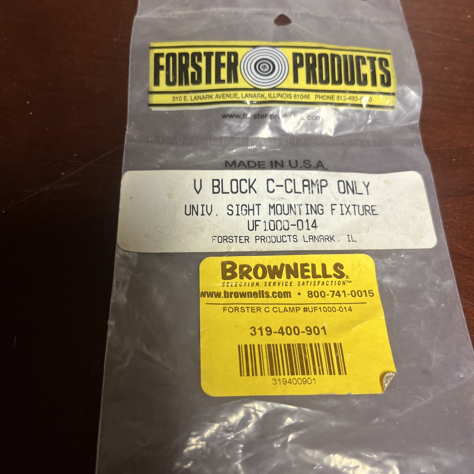 Forster Jig C Clamp NOS Brownells Universal Mounting Fixture