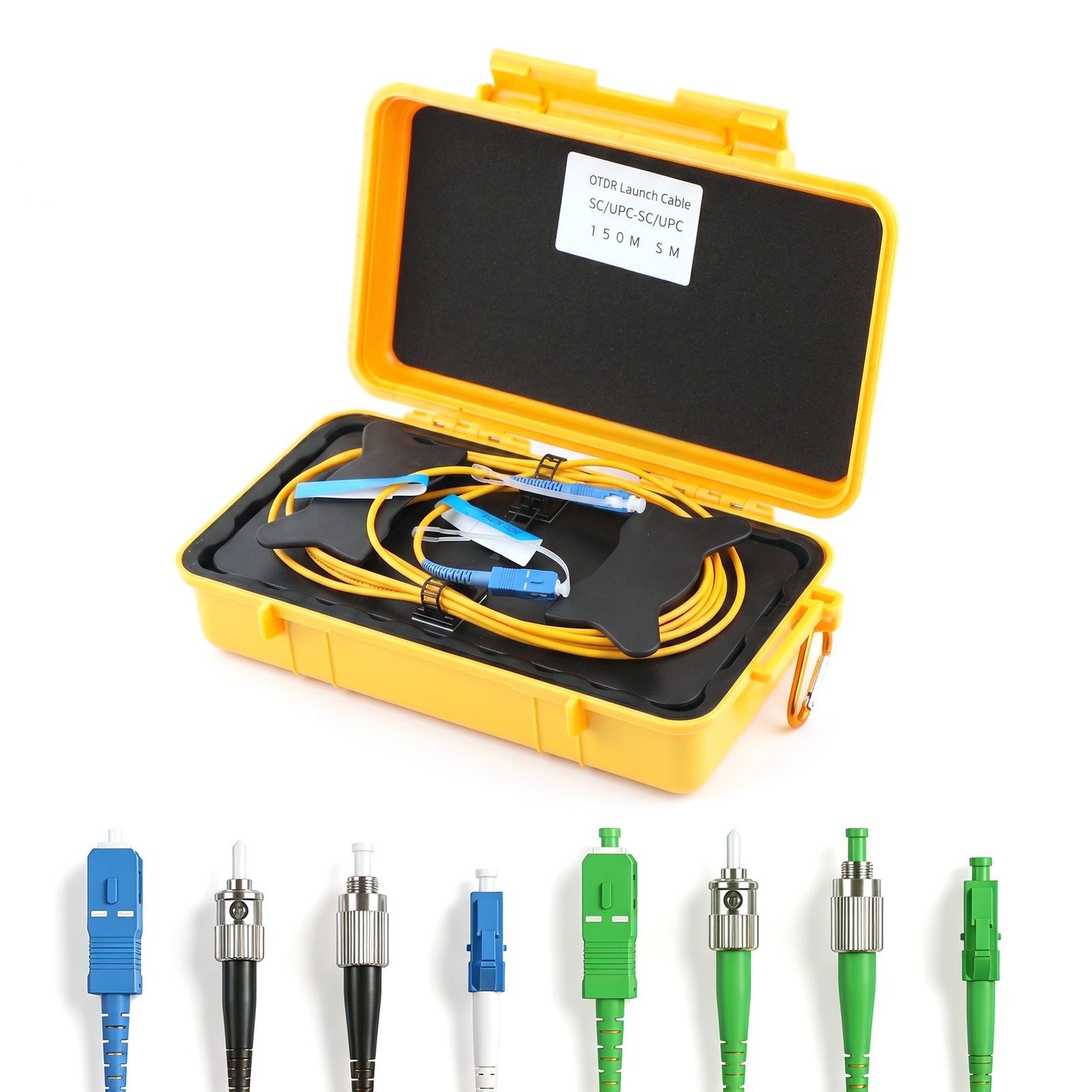 150m-2000m Singlemode Fiber Optic OTDR Launch Cable Boxs Multi Connectors