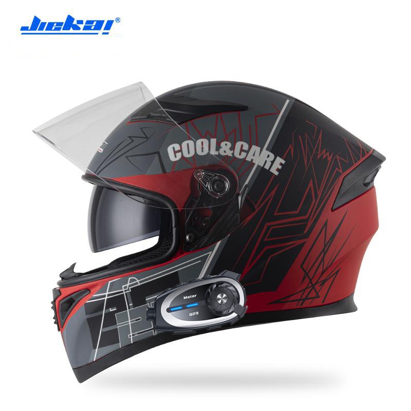 DOT Approved Full Motorcycle Bluetooth Intercom Helmet Built-in Camera System