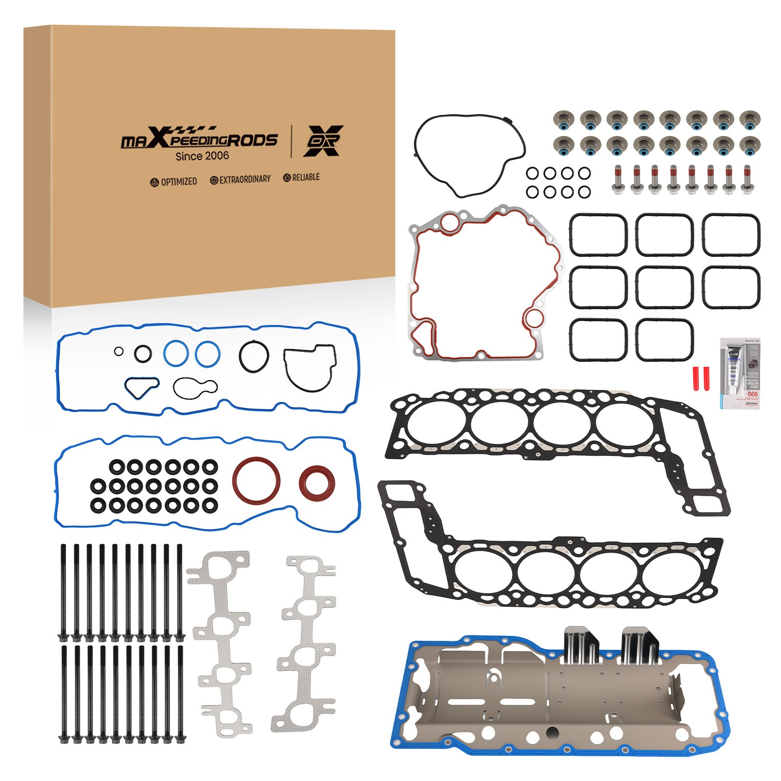Full Gasket Set + Head Bolts 2004-2007 For Dodge Ram Jeep Grand Cherokee 4.7L