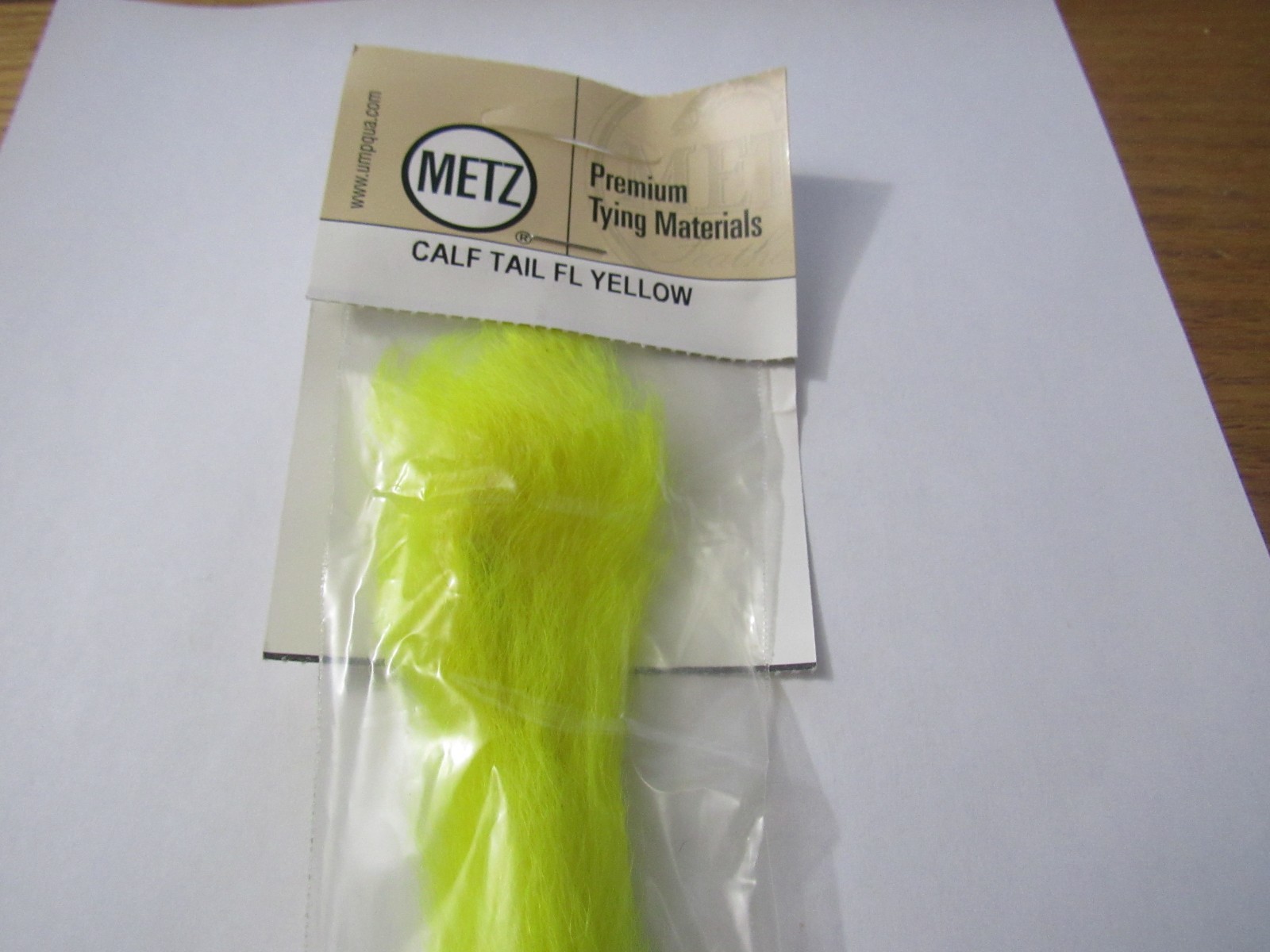 Two Calf Tails dyed Yellow for Fly Tying