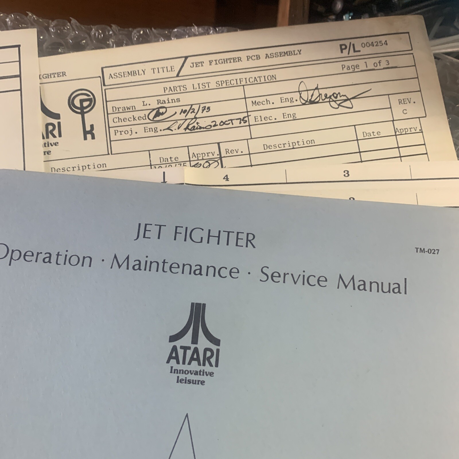 Original Jet Fighter Atari arcade Video game manual
