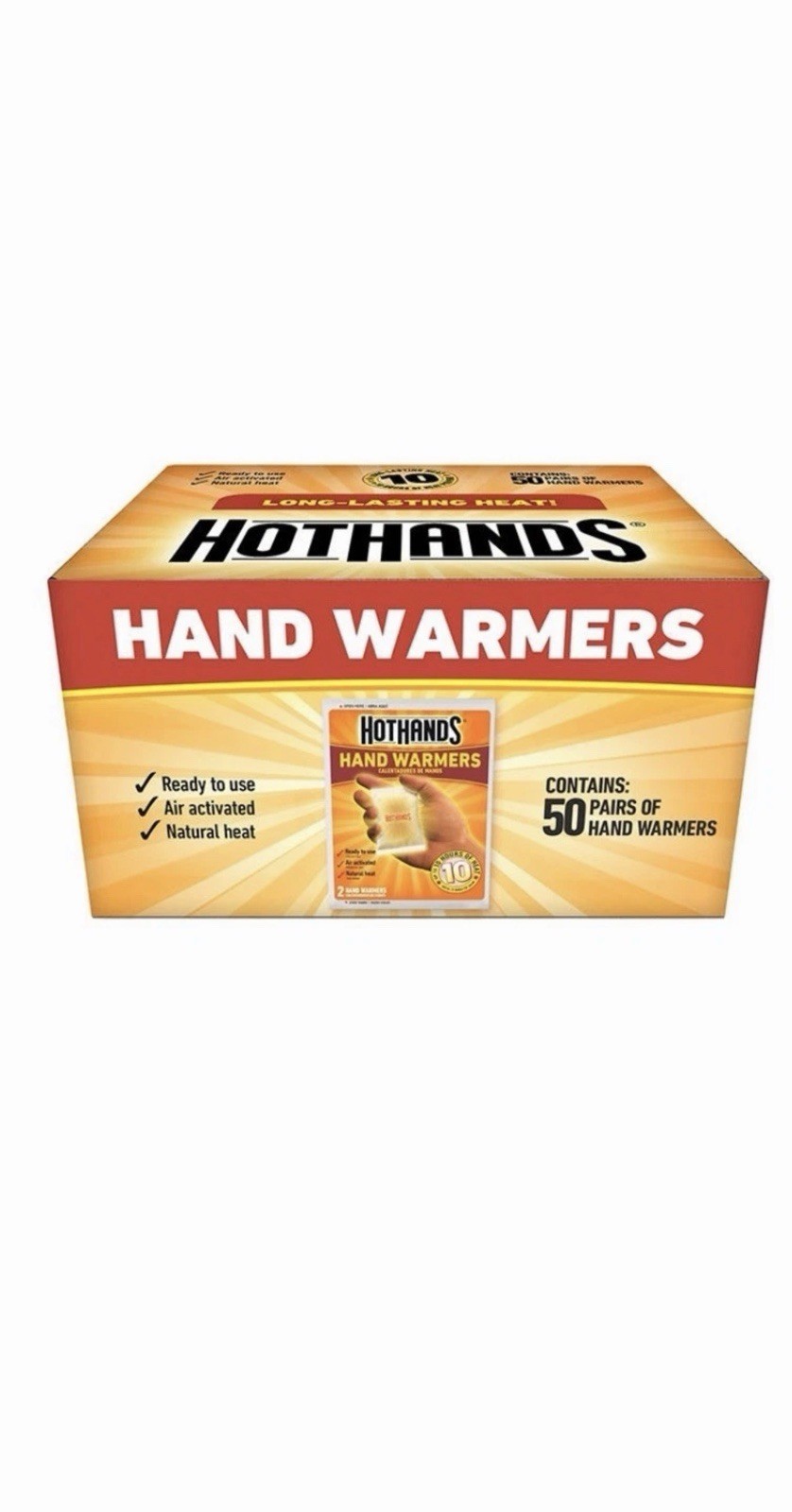 Hand Warmer Bulk 50 pk. Box (50 Pairs)