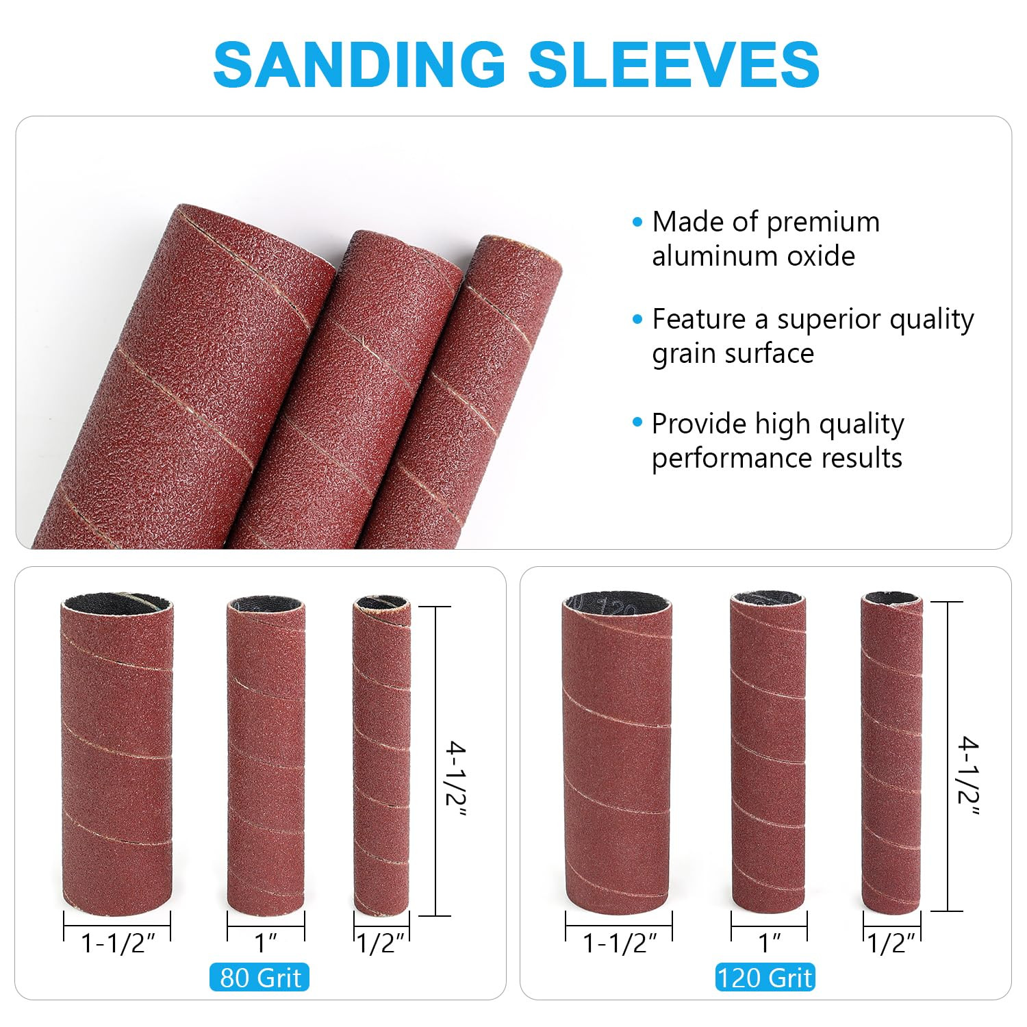 Spindle Sander Adaptor 4-1/2" X 1/2" with Rubber Sanding Drum Kit