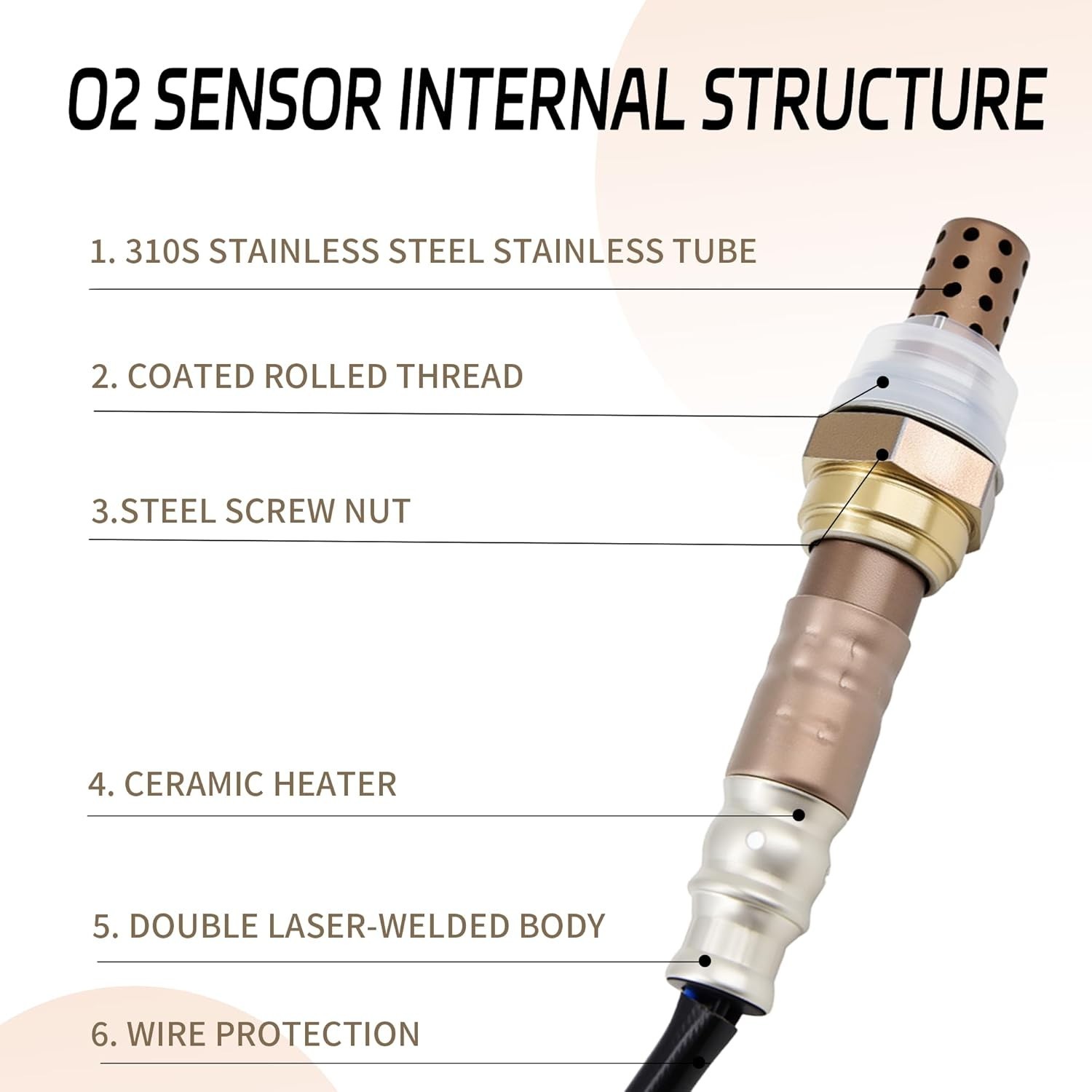 2Pcs Oxygen Sensor Upstream & Downstream 234-4242, 234-4251 Compatible for