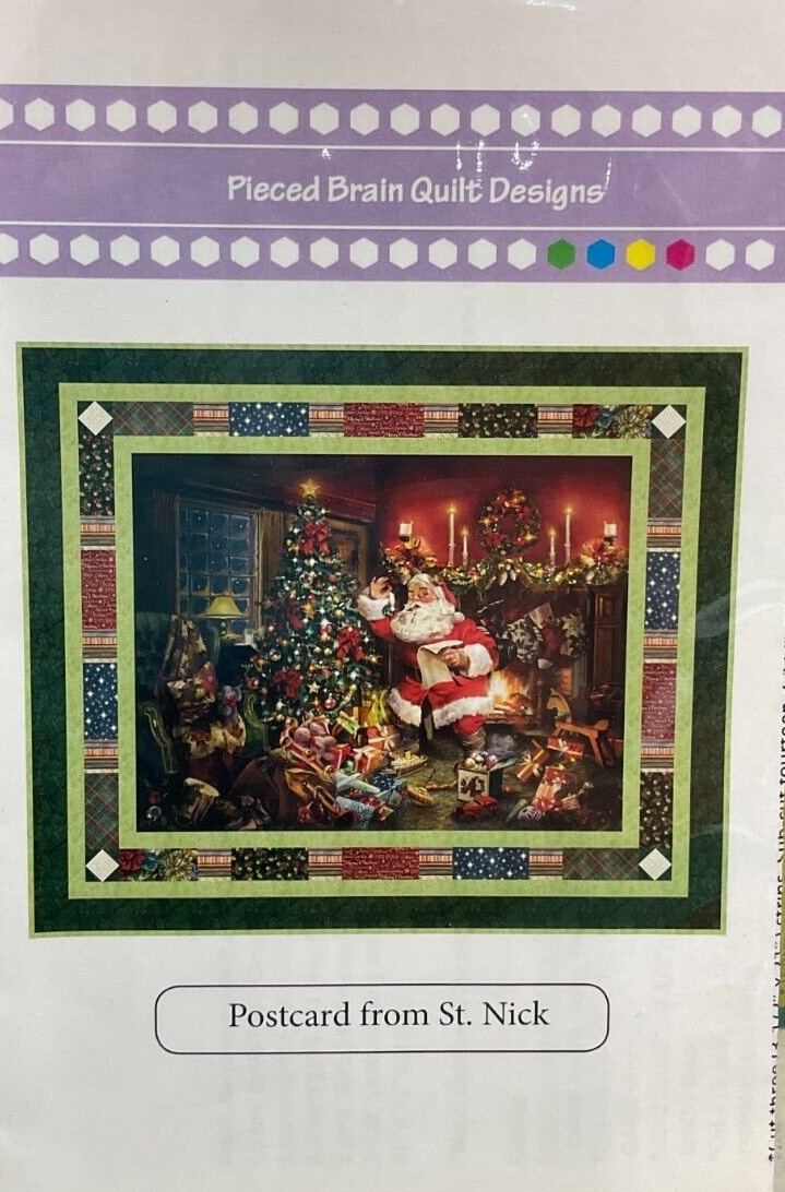 PIECED BRAIN QUILT DESIGNS #PBQD1701 - POSTCARD FROM ST. NICK QUILT PATTERN