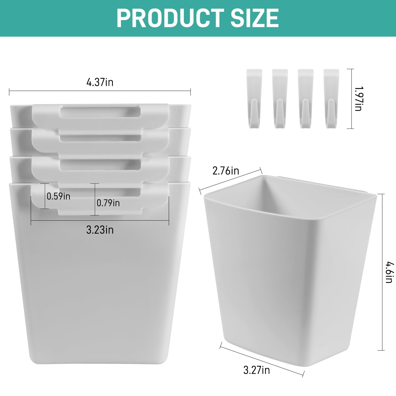 LEZIOA 5 Pack Hanging Cup Holders, Multipurpose Rolling Cart Accessories Util...