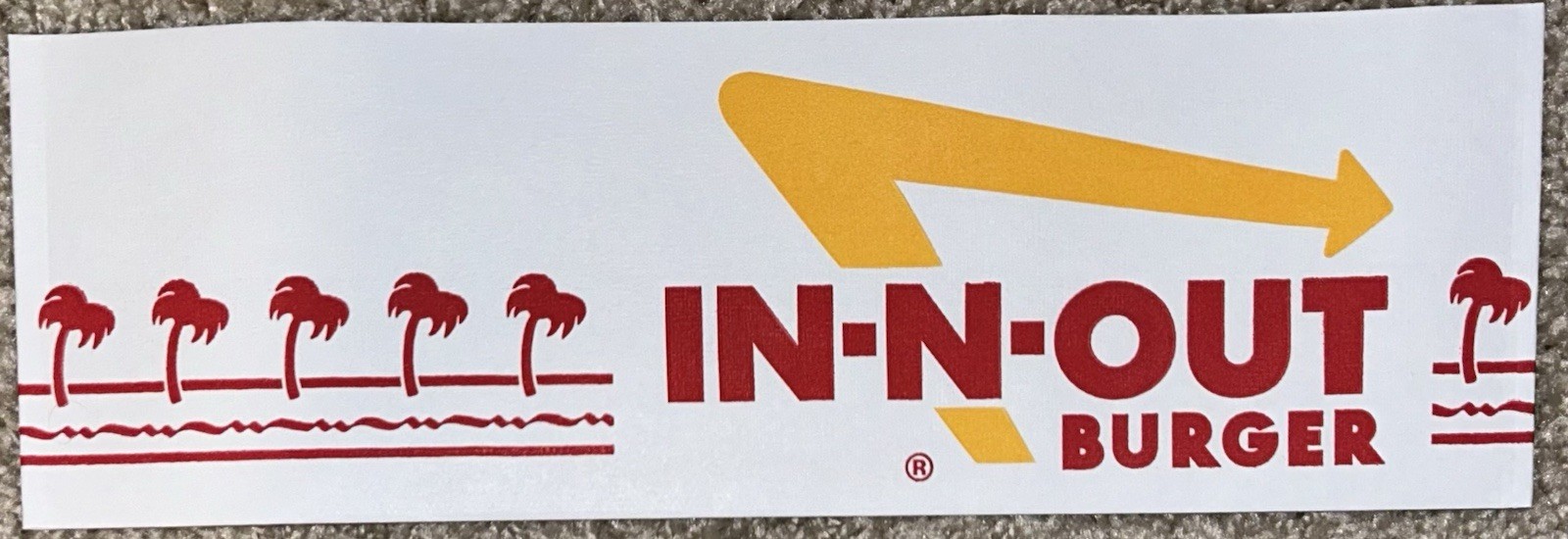 BRAND NEW IN N OUT BURGER Paper Hat 11" X 3" NEW