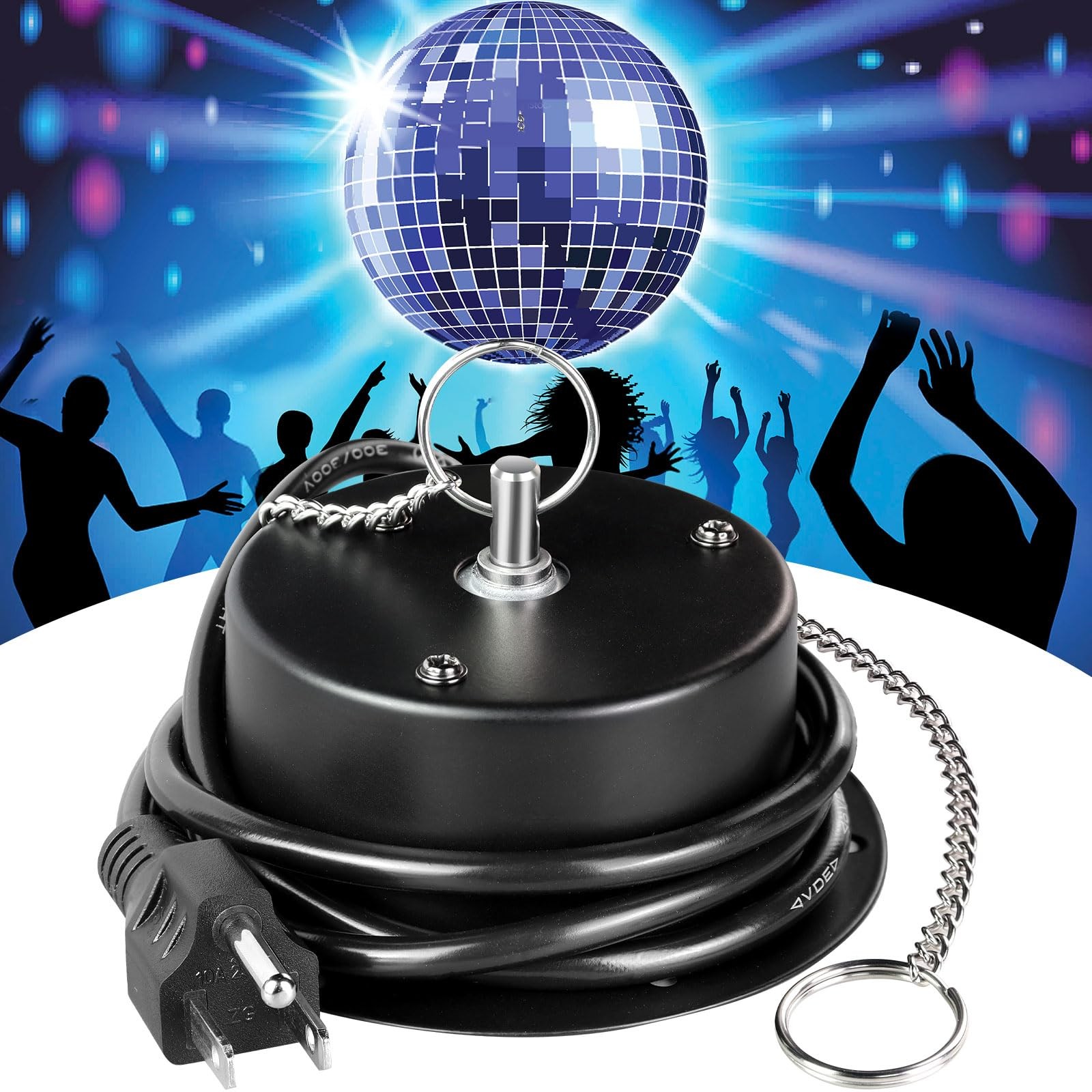Disco Ball Motor 1 RPM Heavy Duty Mirror Ball Rotator Supports 4-12 Inch