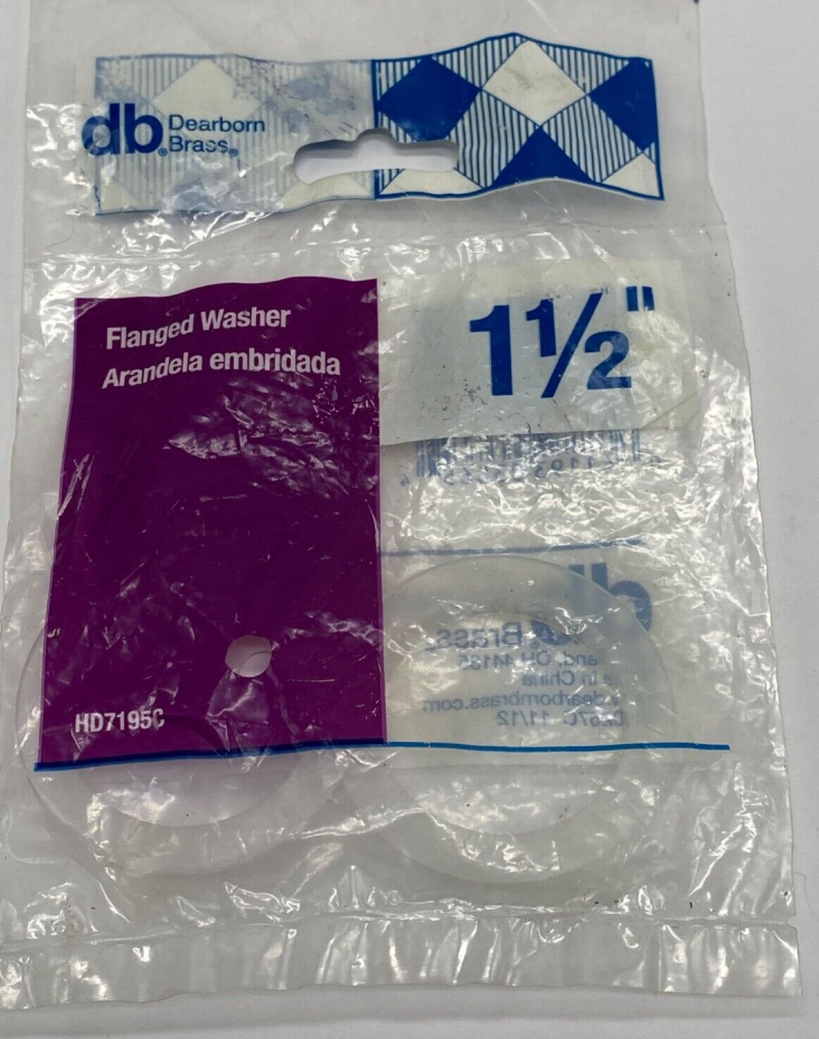 Dearborn Brass HD7195C plastic flange washers 1-1/2” pack of 2
