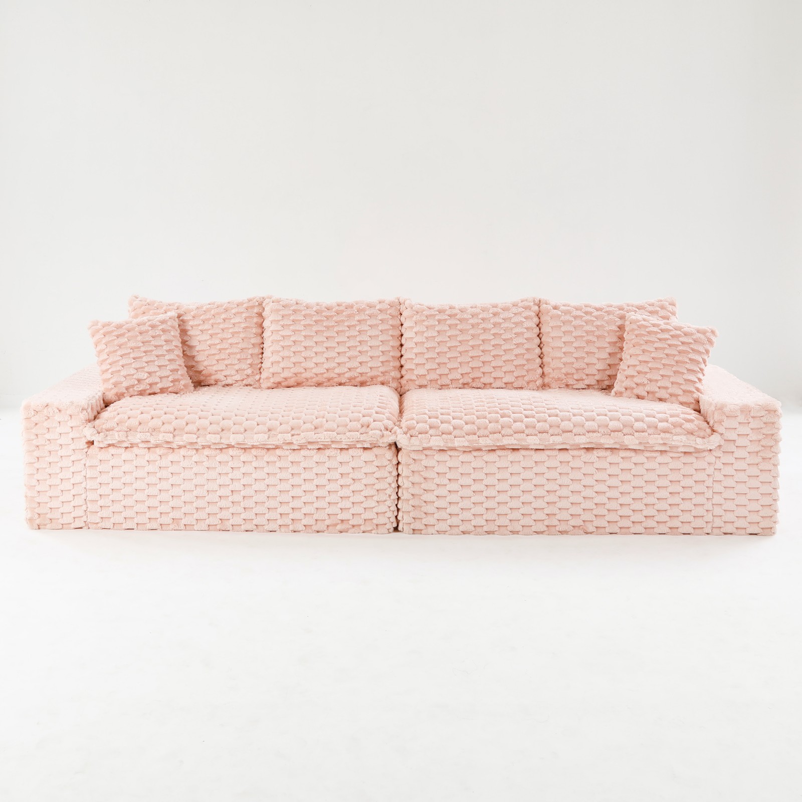 Luxury Pink Turtle Velvet Multifunctional Sofa - Arrangeable in Single Row, Sid