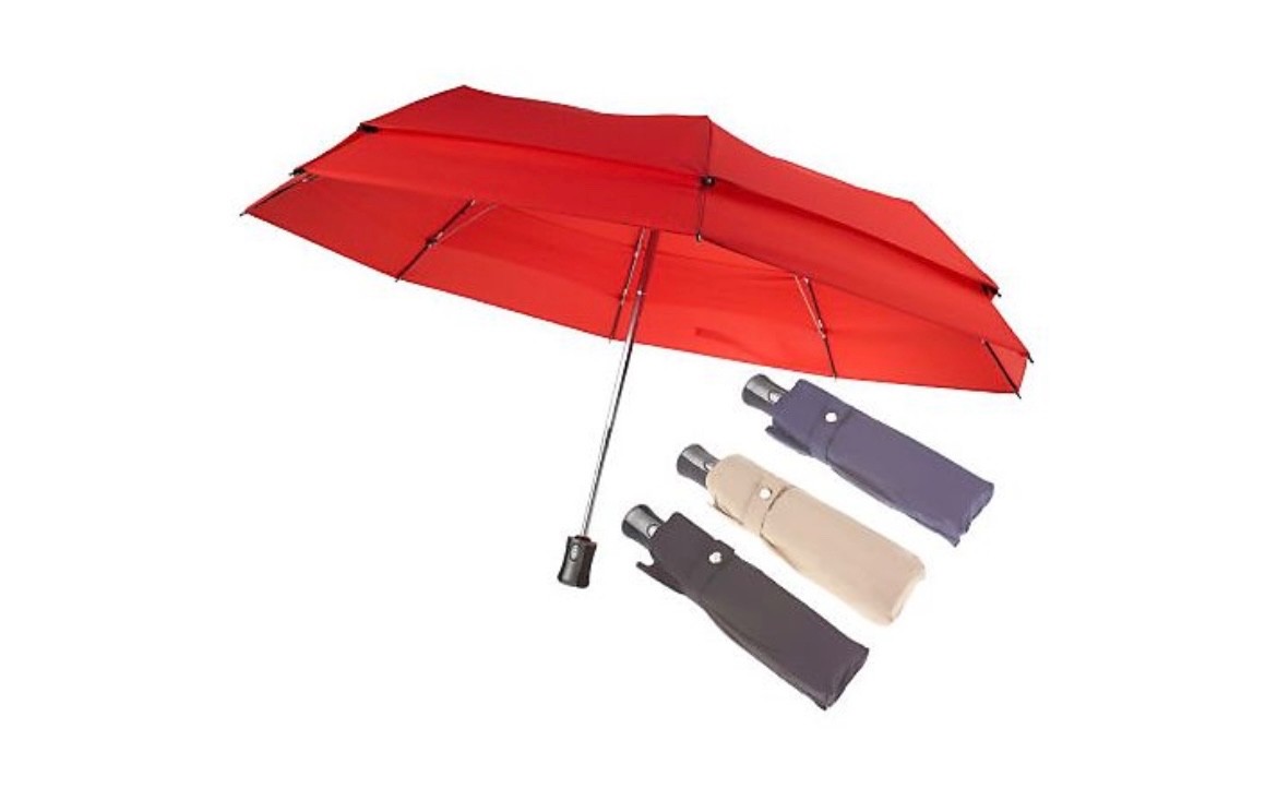 Samsonite Wind Resistant Double Canopy Auto Open & Close Umbrella (Navy:S/3)