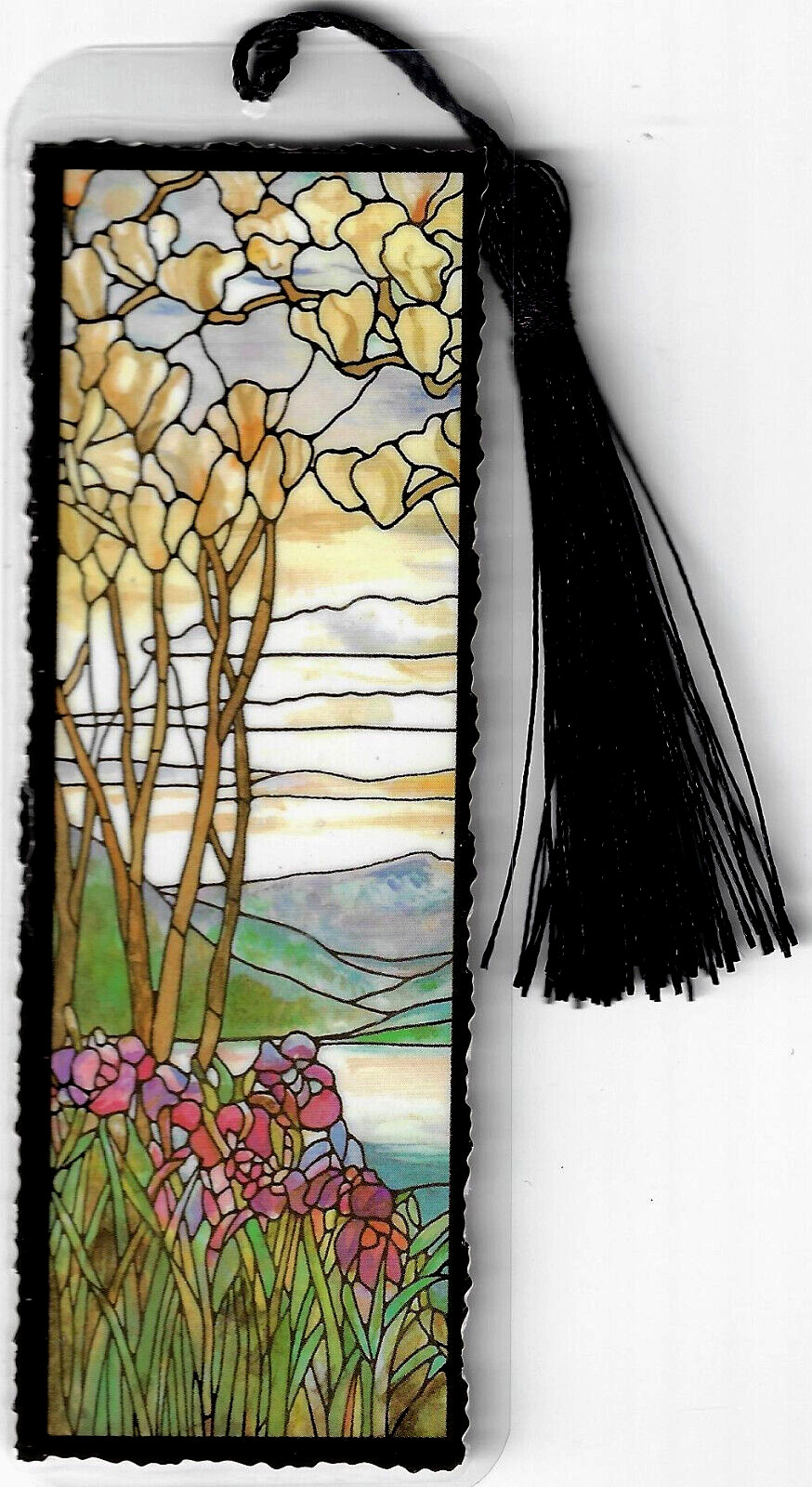 Louis Tiffany Stained Glass Window BOOKMARK Tree Iris Flower Frank Memorial Gift